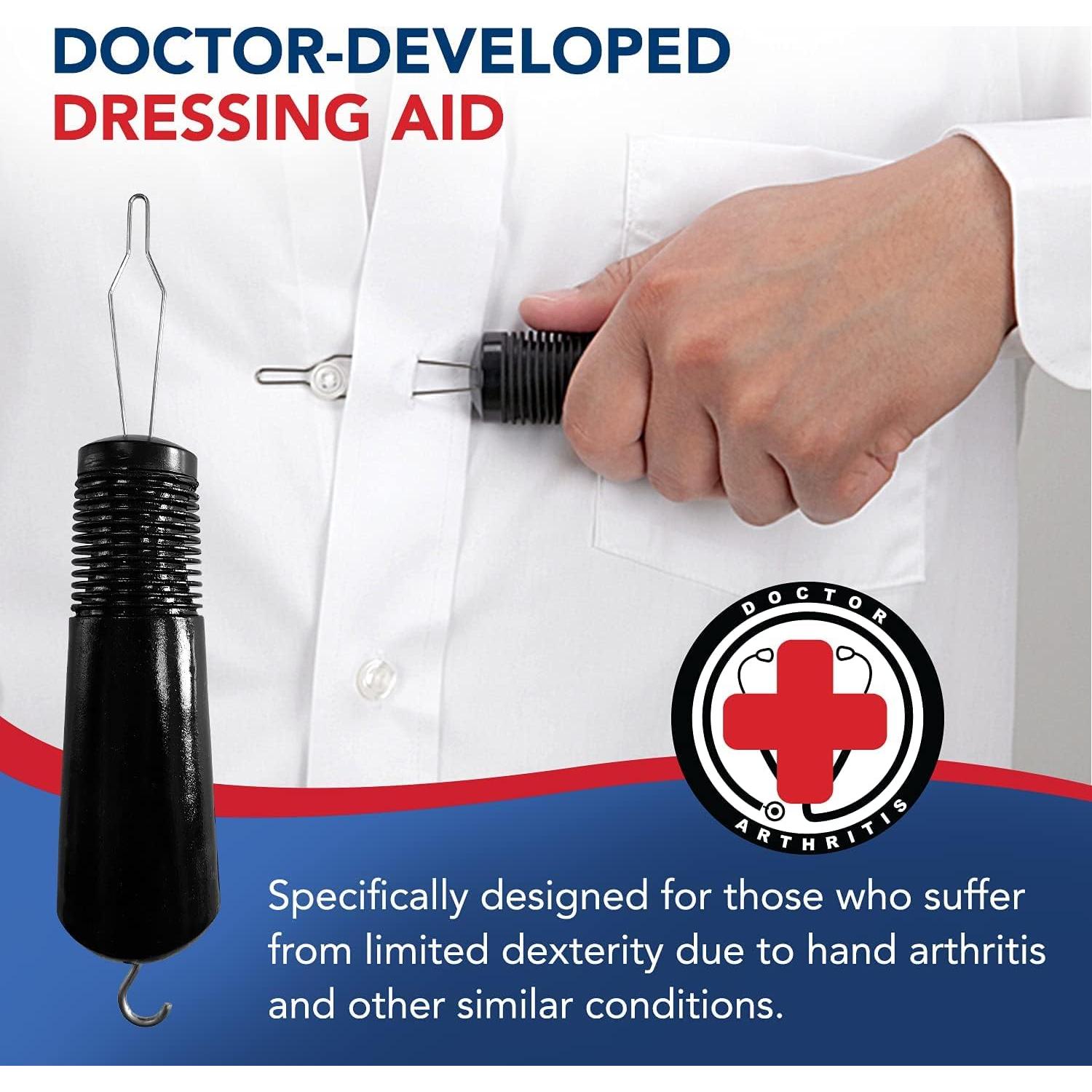 Gancho de Botón y Tirador de Cremallera Dr. Arthritis - Asistencia para Vestirse