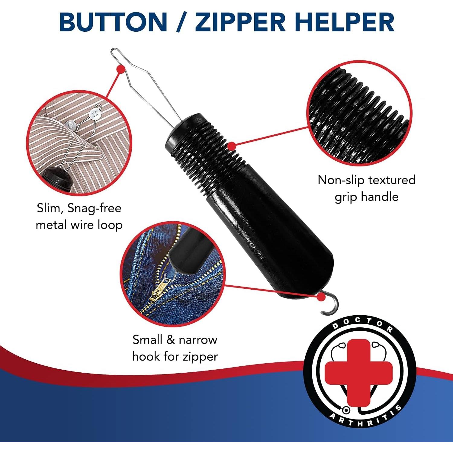 Gancho de Botón y Tirador de Cremallera Dr. Arthritis - Asistencia para Vestirse