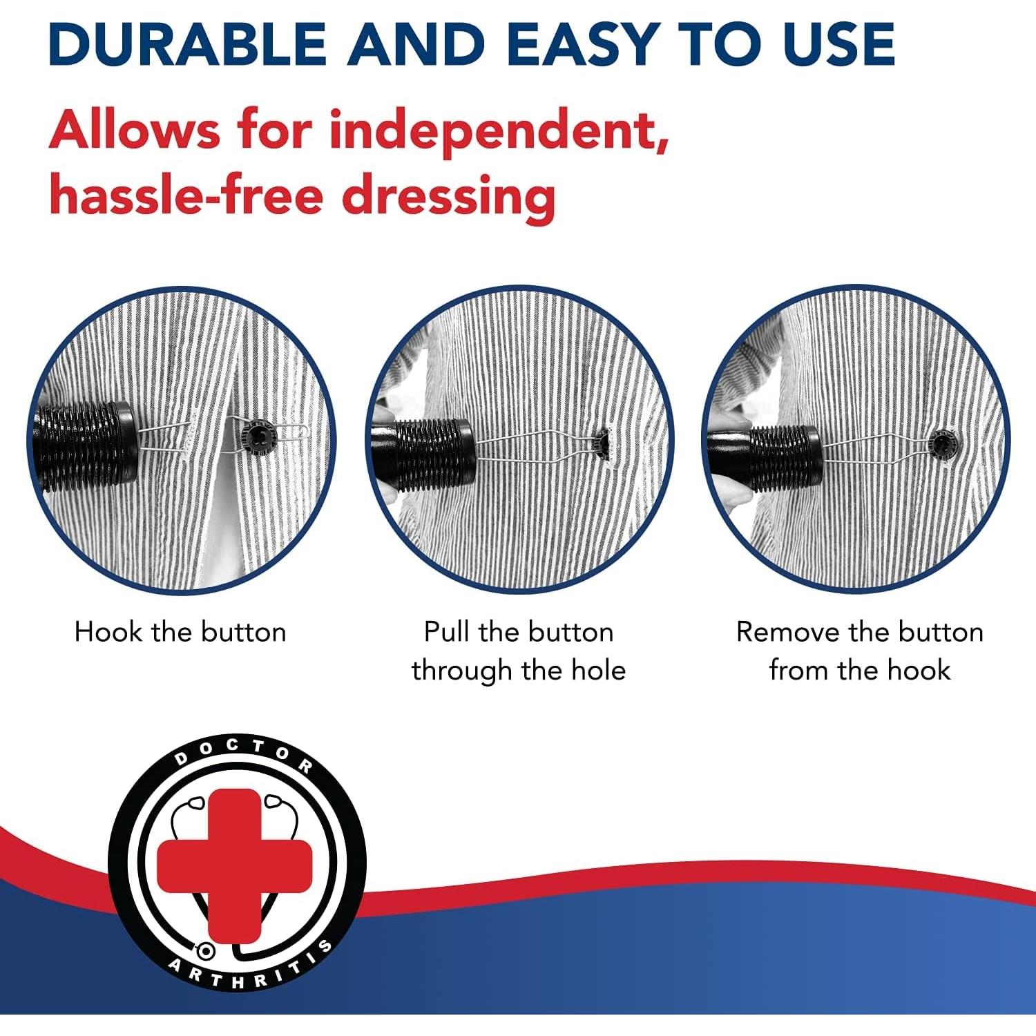 Gancho de Botón y Tirador de Cremallera Dr. Arthritis - Asistencia para Vestirse