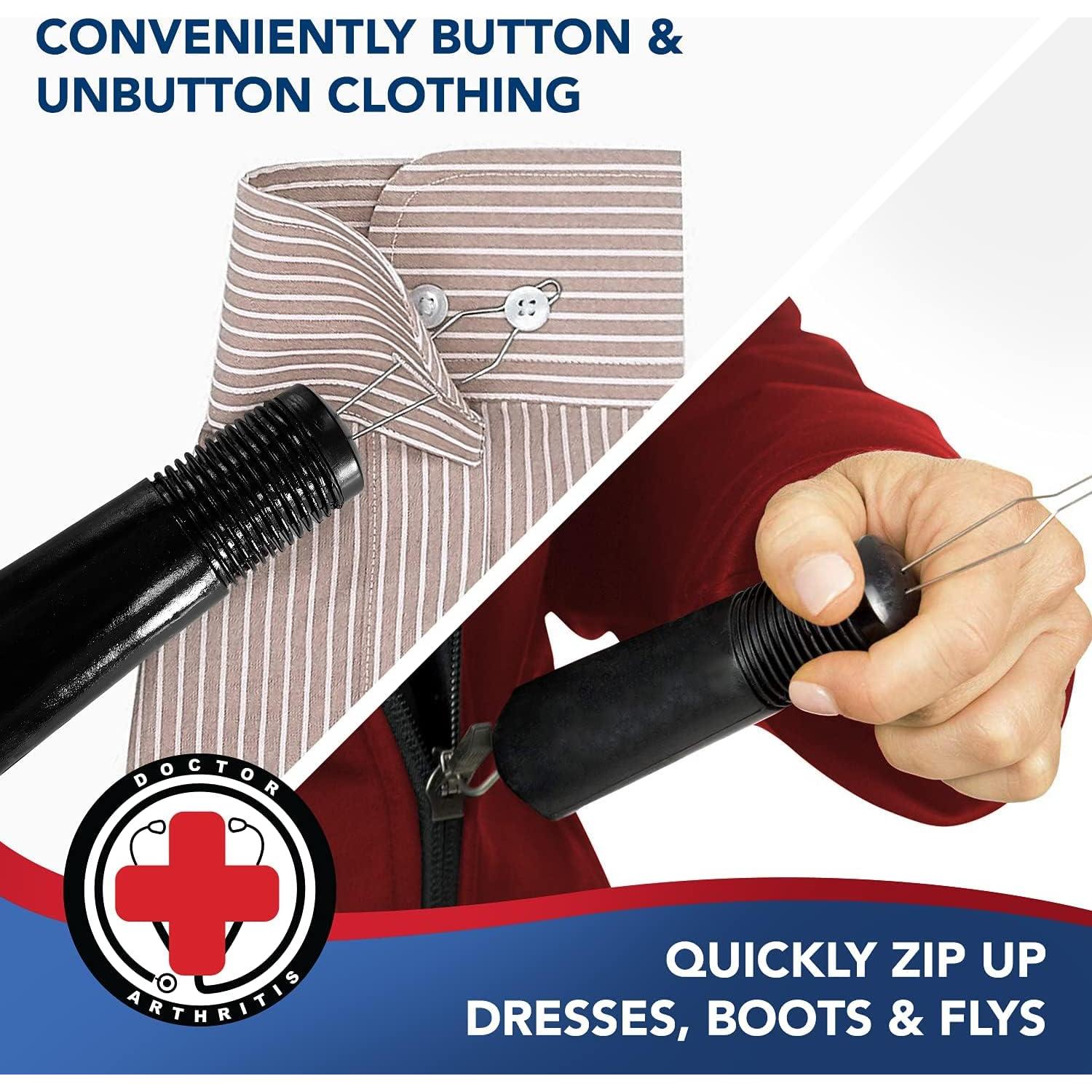 Gancho de Botón y Tirador de Cremallera Dr. Arthritis - Asistencia para Vestirse
