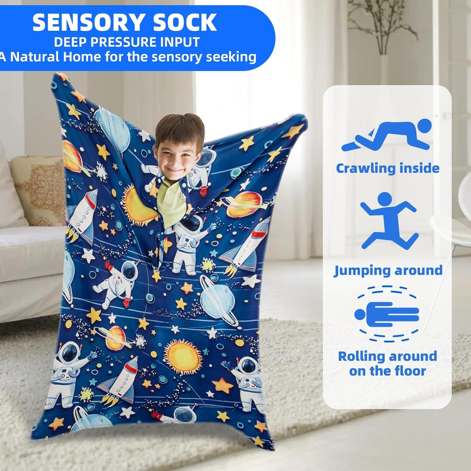 Calcetín Corporal Sensorial Azul JFHNMLW Mediano para Niños