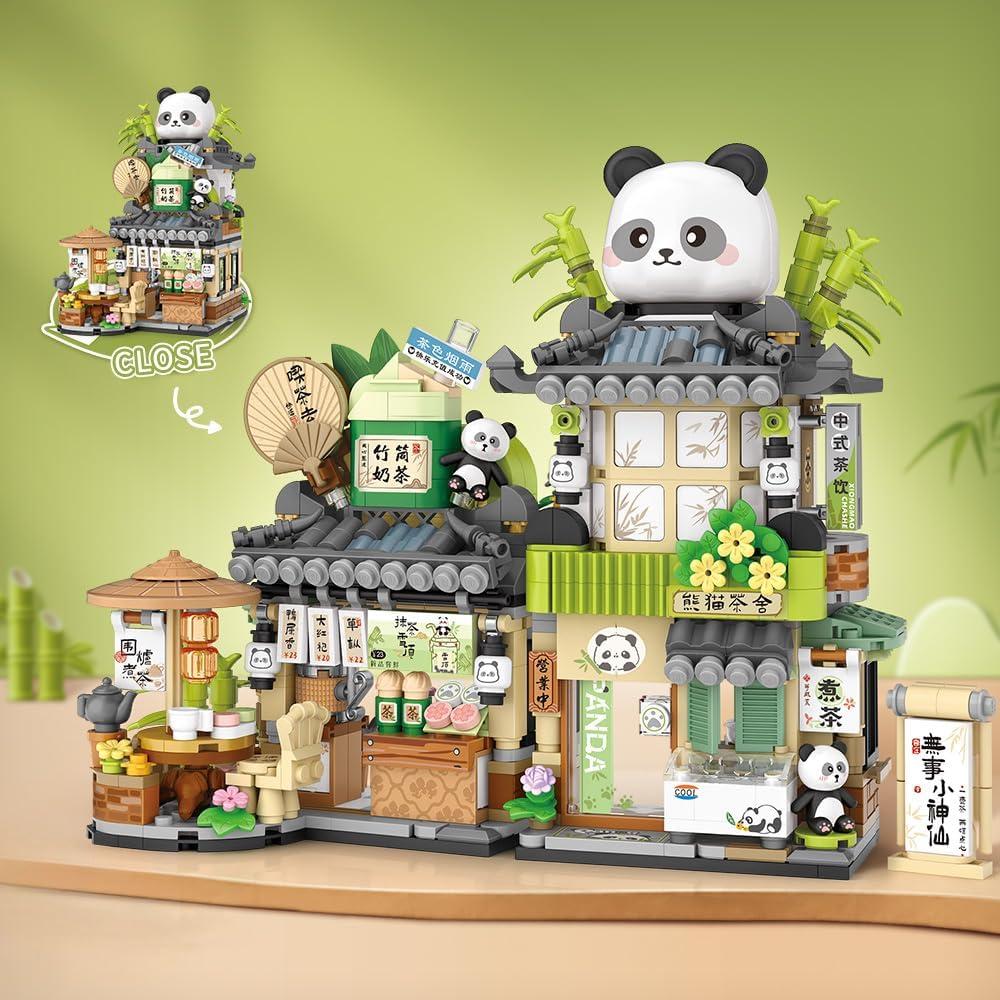 Conjunto de Bloques de Construcción Panda - 860 Piezas