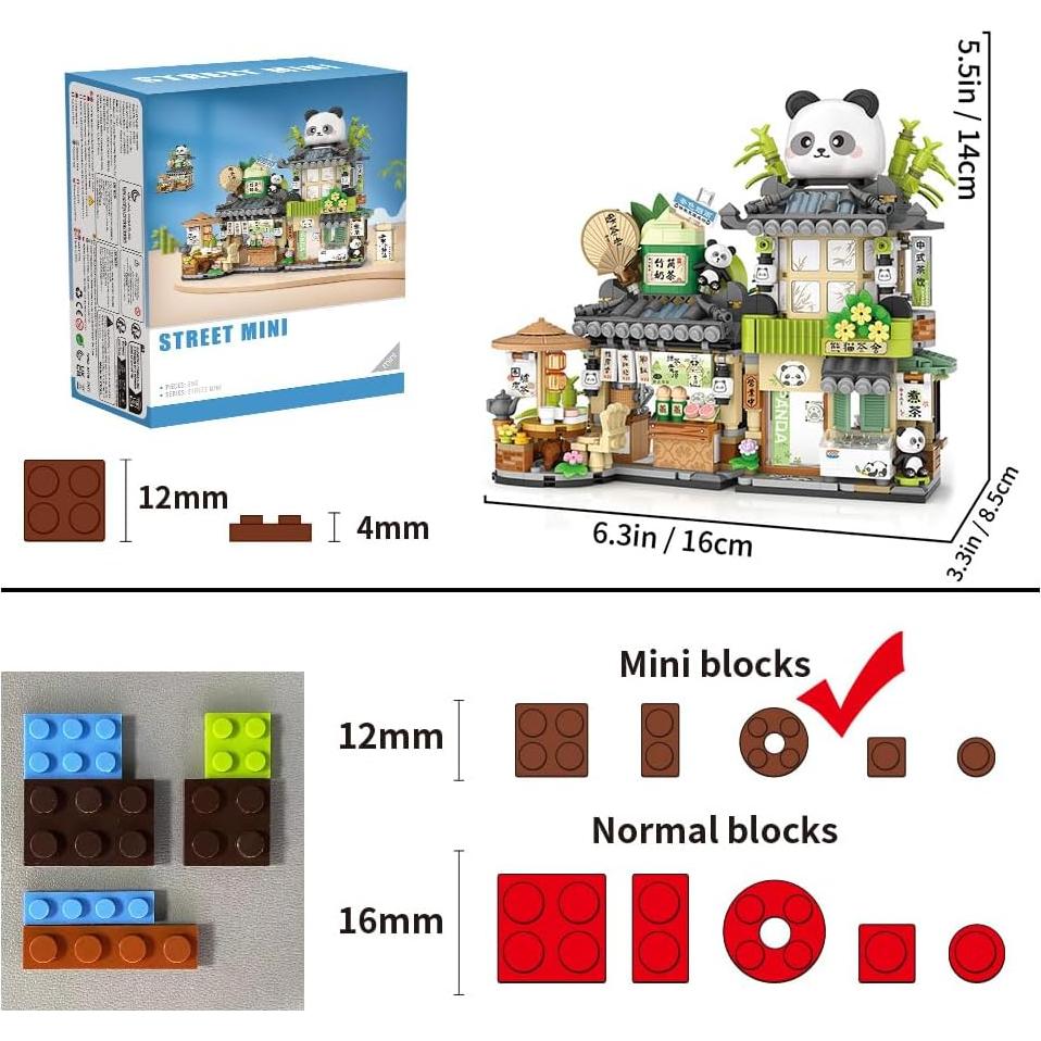 Conjunto de Bloques de Construcción Panda - 860 Piezas