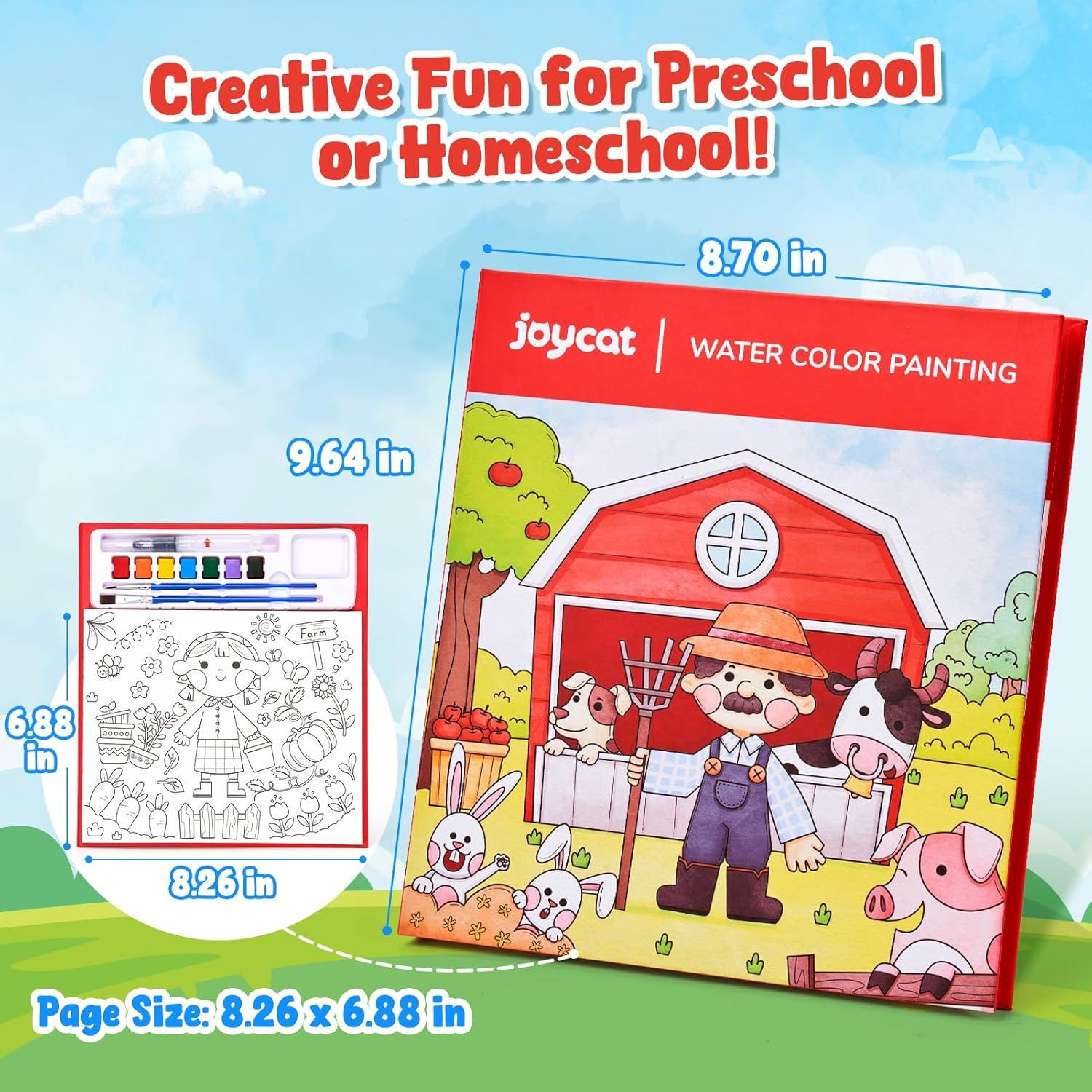 JoyCat Libro de Pintura Acuarela Granja para Niños 3-8 Años
