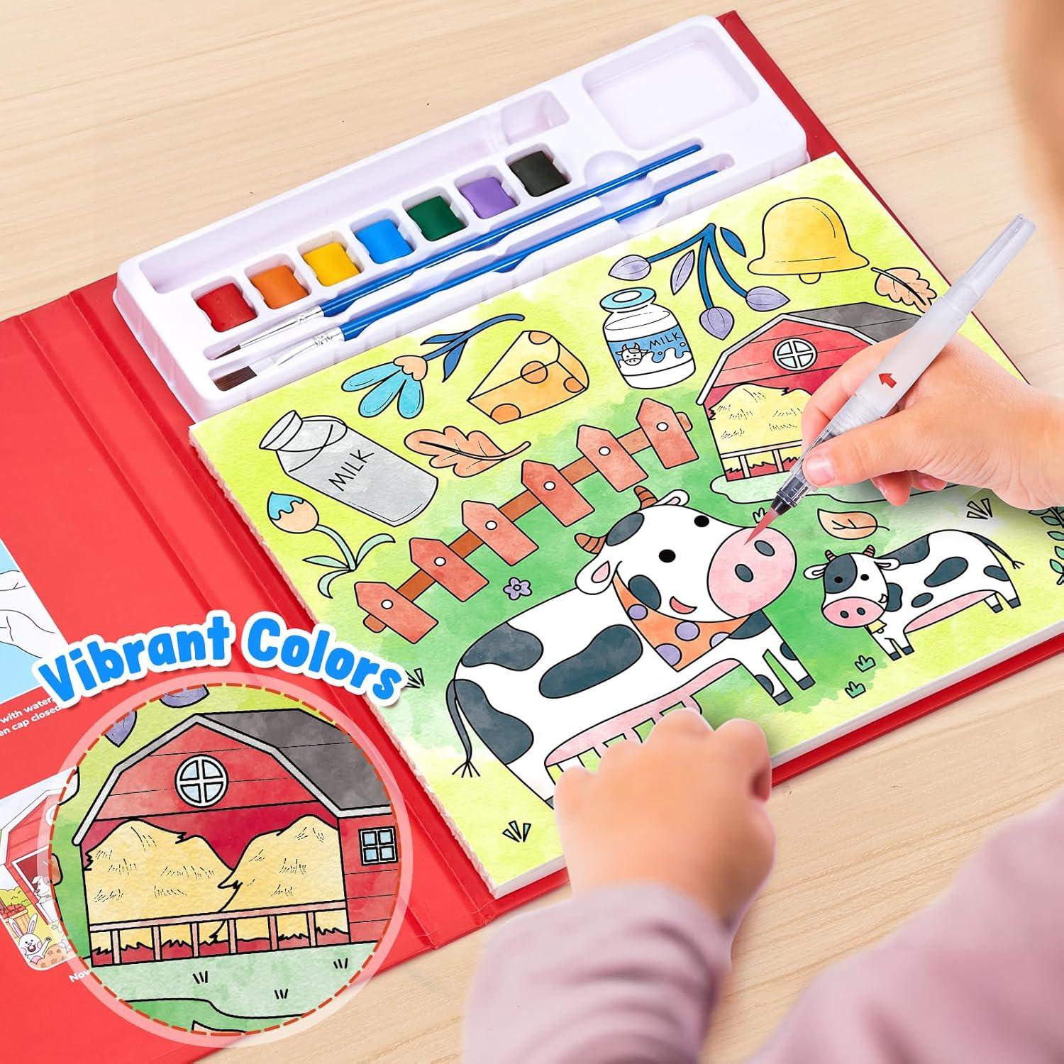 JoyCat Libro de Pintura Acuarela Granja para Niños 3-8 Años