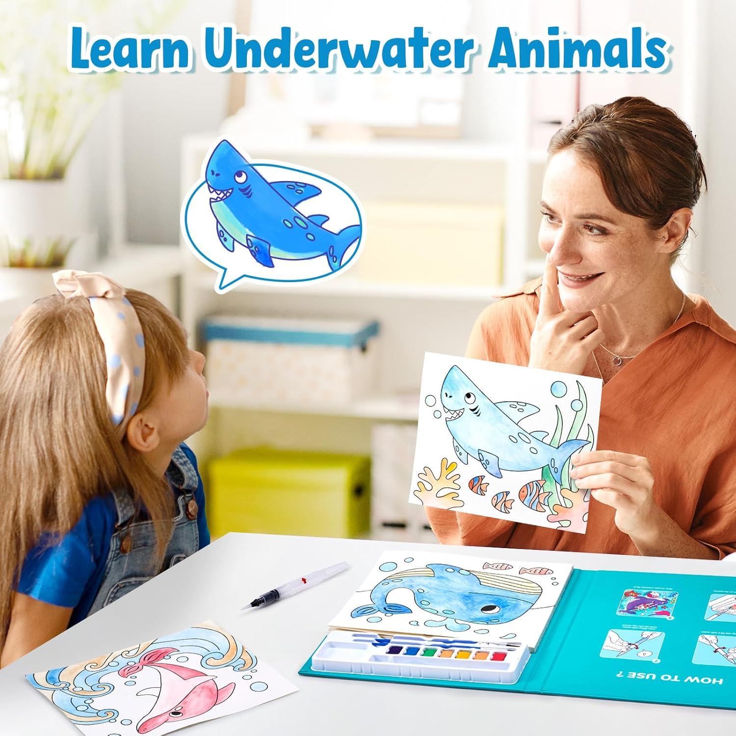 Libro de Pintura Acuarela JoyCat Animales Marinos 21x17.5cm