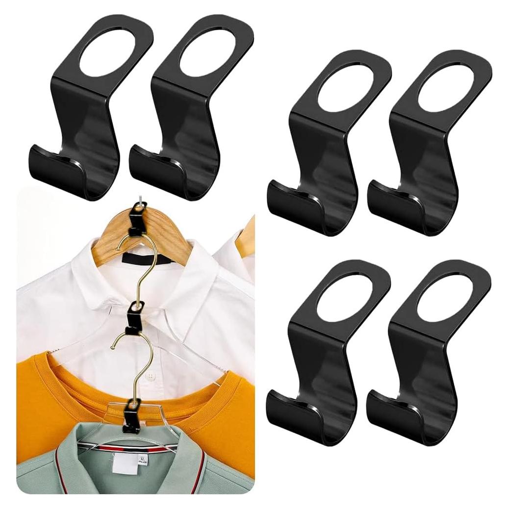 15 Ganchos Conectores de Perchas Woonsoon Metal Negro 15kg