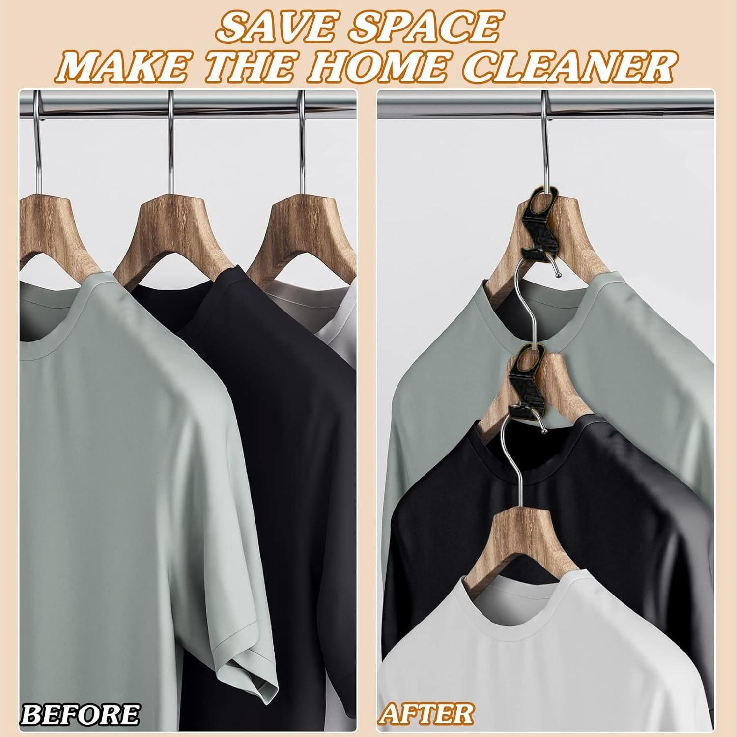 15 Ganchos Conectores de Perchas Woonsoon Metal Negro 15kg