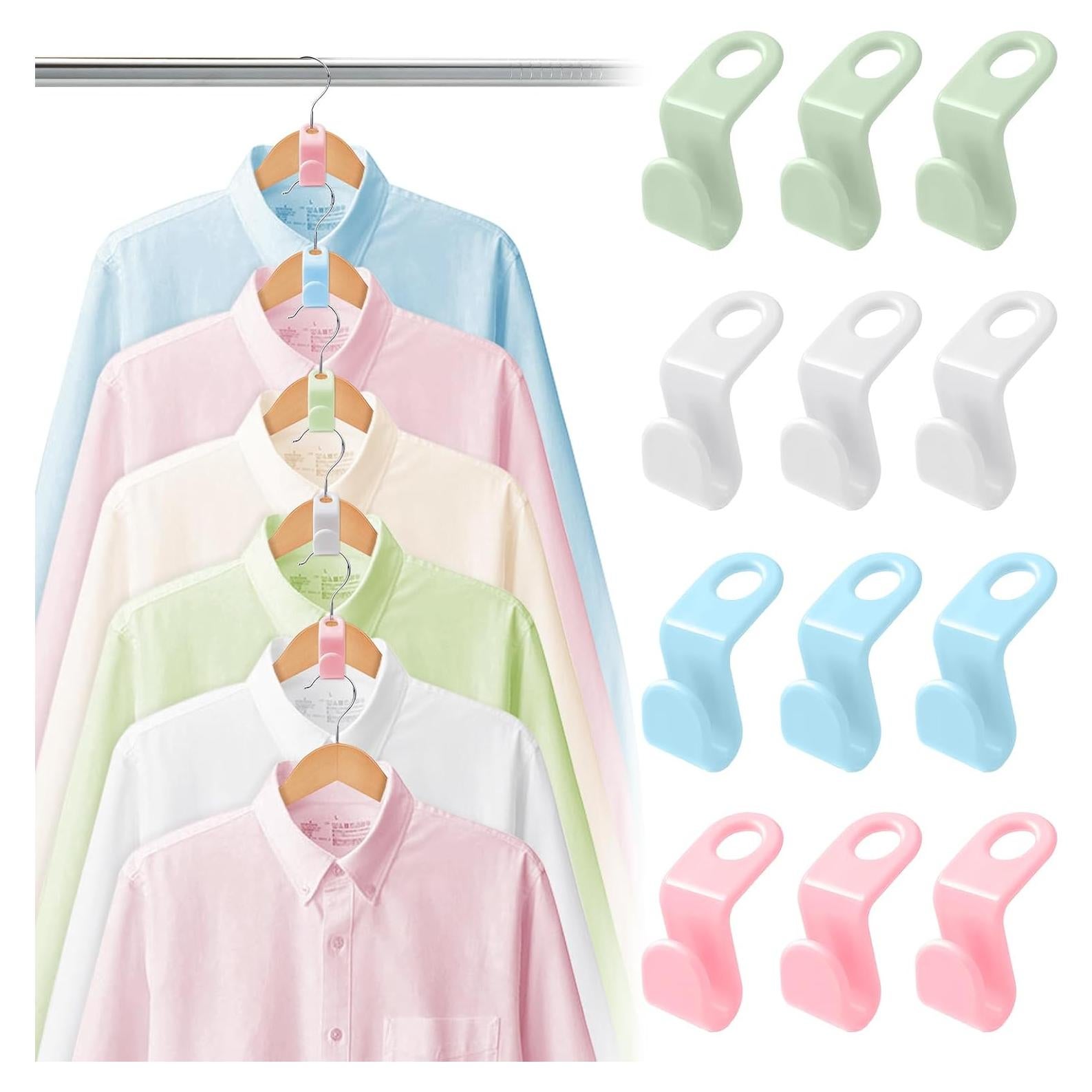 50 Ganchos Conectores de Perchas PJY - Ahorra Espacio Multicolor