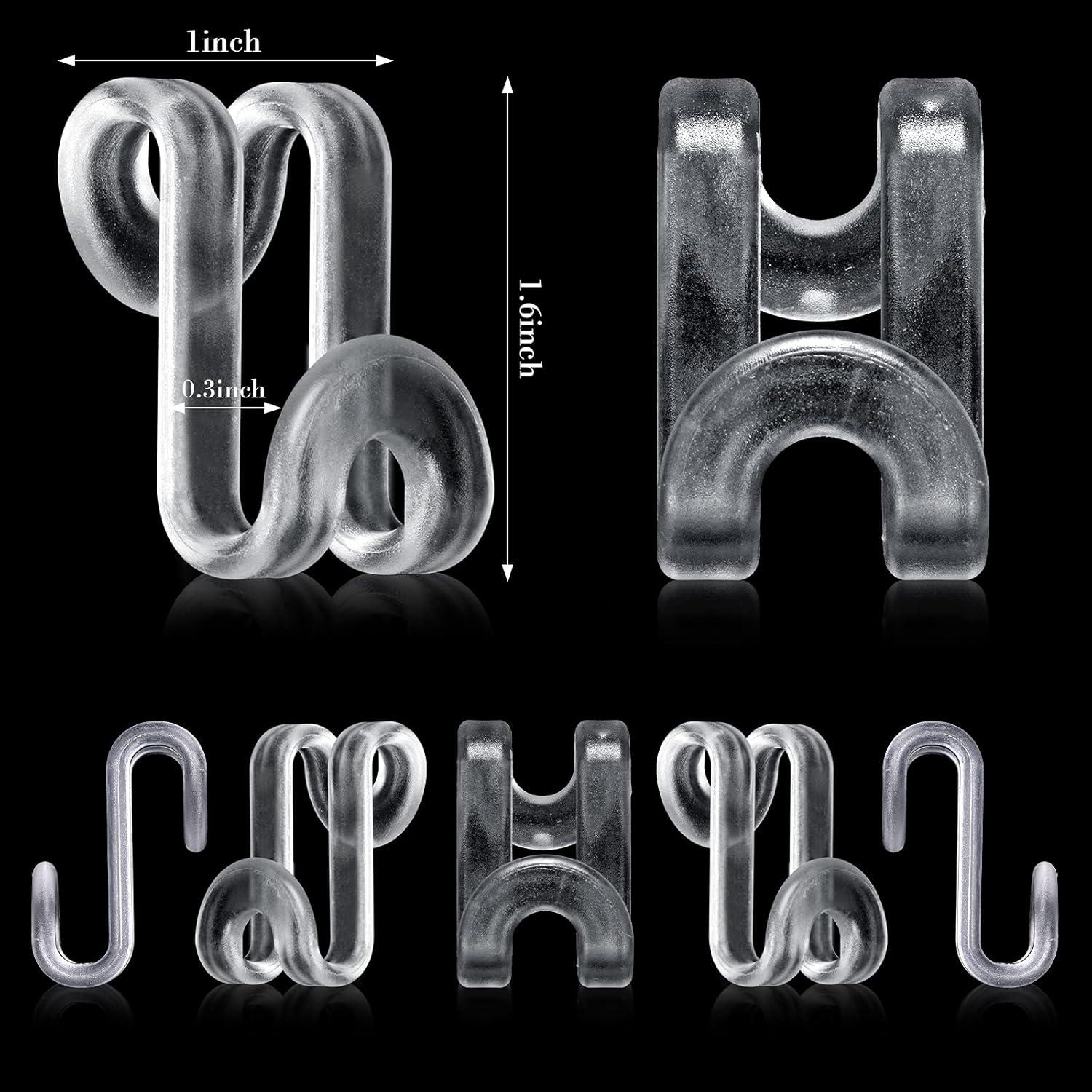 Ganchos Conectores para Perchas Jetec 48 Piezas Transparente