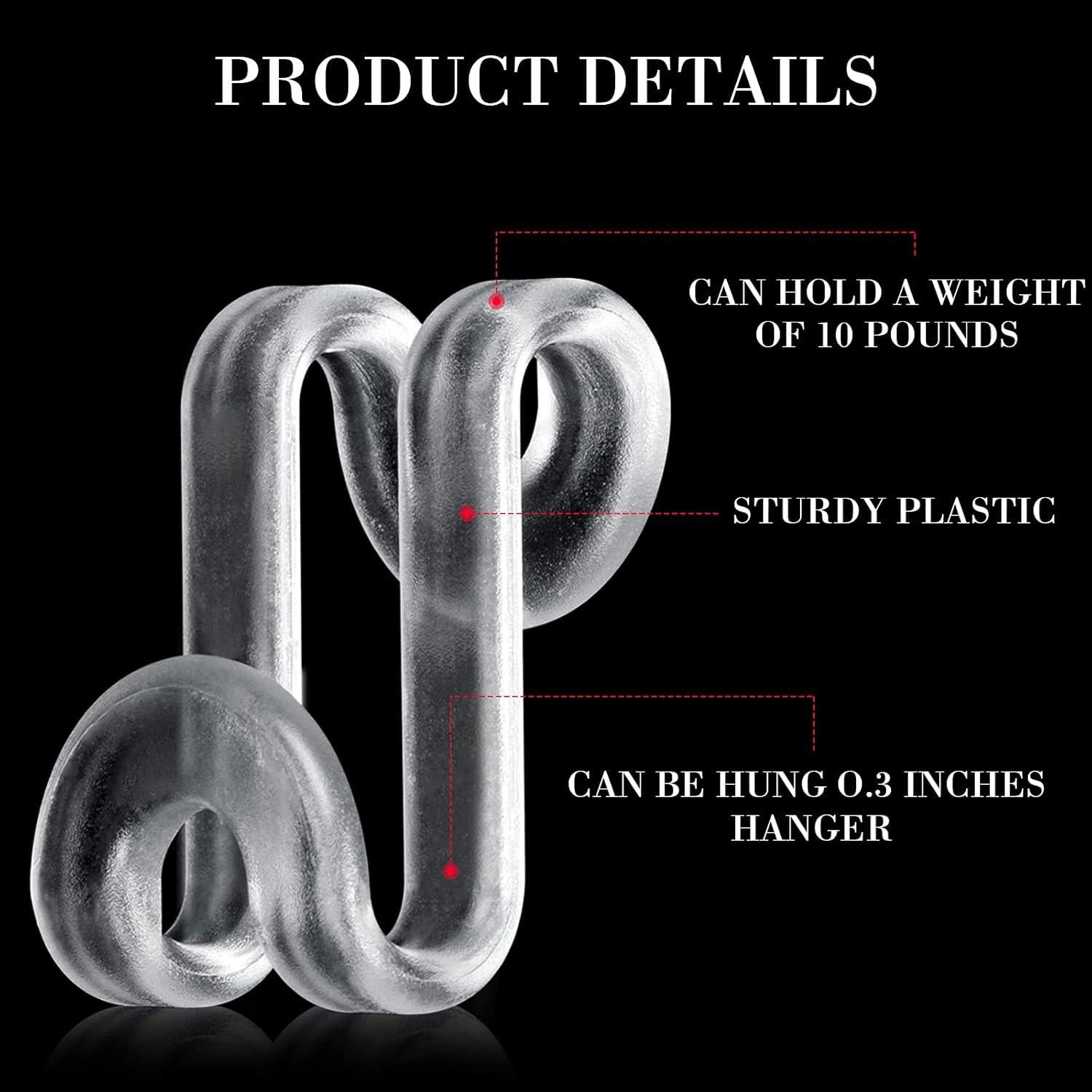 Ganchos Conectores para Perchas Jetec 48 Piezas Transparente