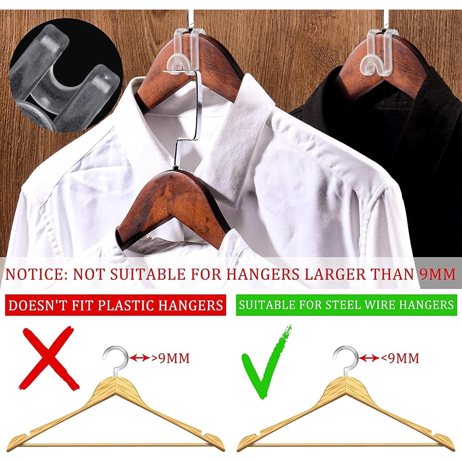 Ganchos Conectores para Perchas Jetec 48 Piezas Transparente