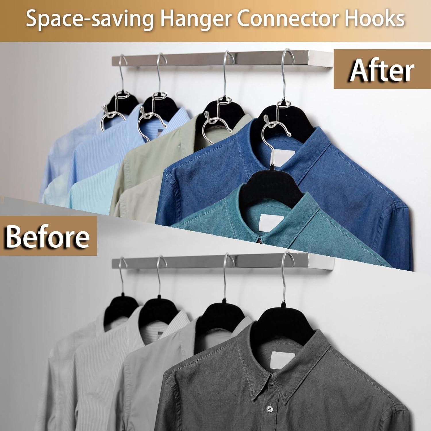 Ganchos Conectores de Perchas Kokone 30 Piezas Metal Plateado