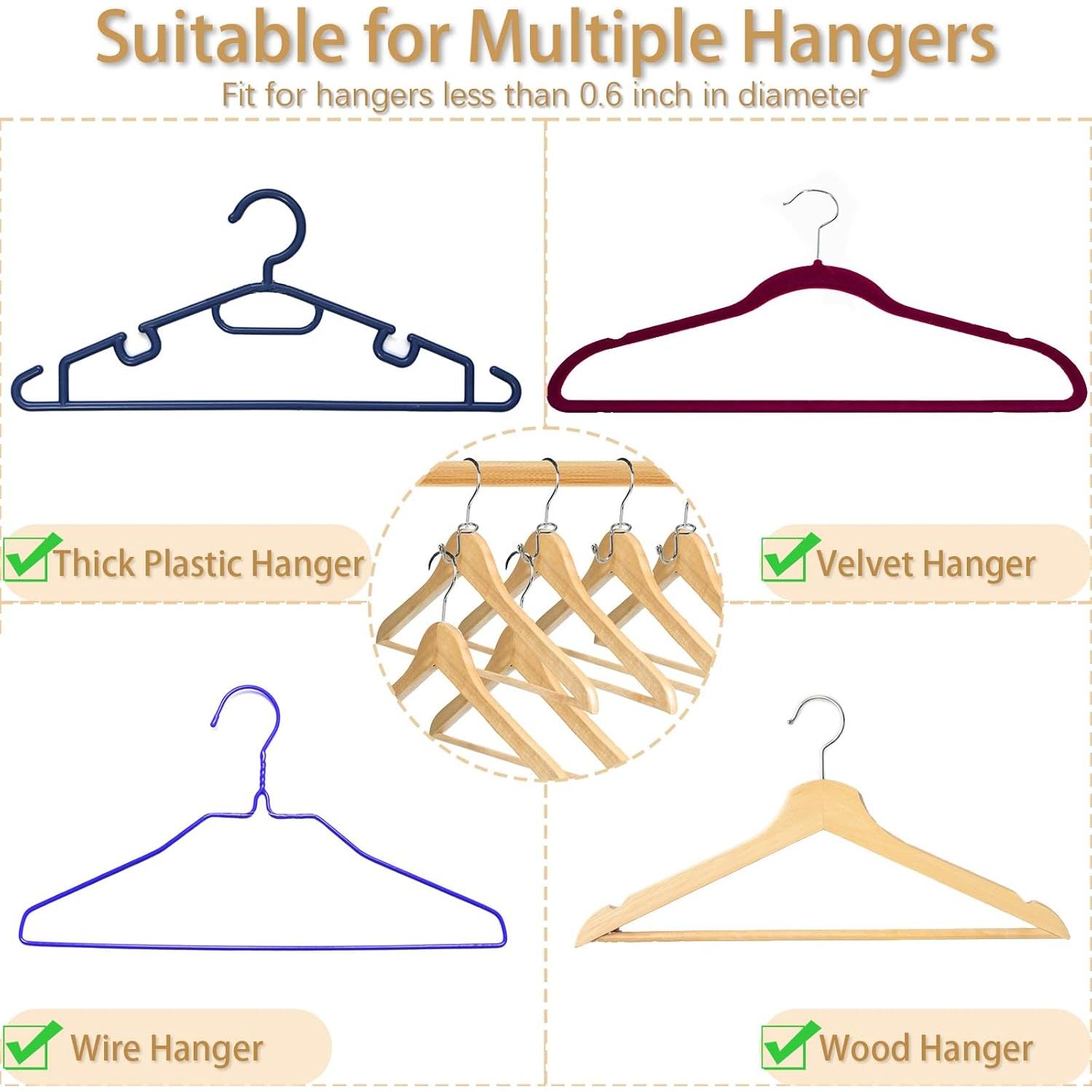 Ganchos Conectores de Perchas Kokone 30 Piezas Metal Plateado