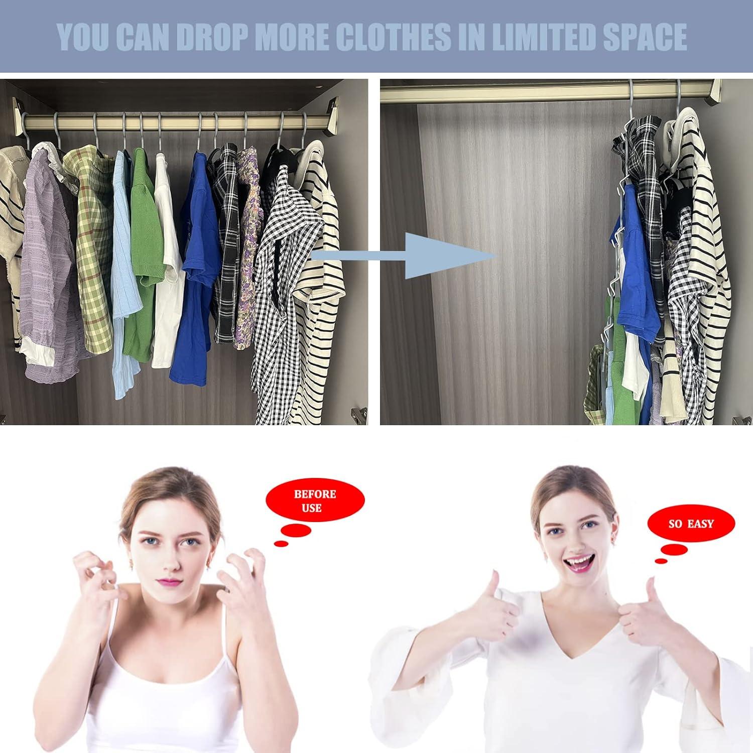 Ganchos Conectores para Perchas Yasowdkel - 50 Pcs Ahorra Espacio