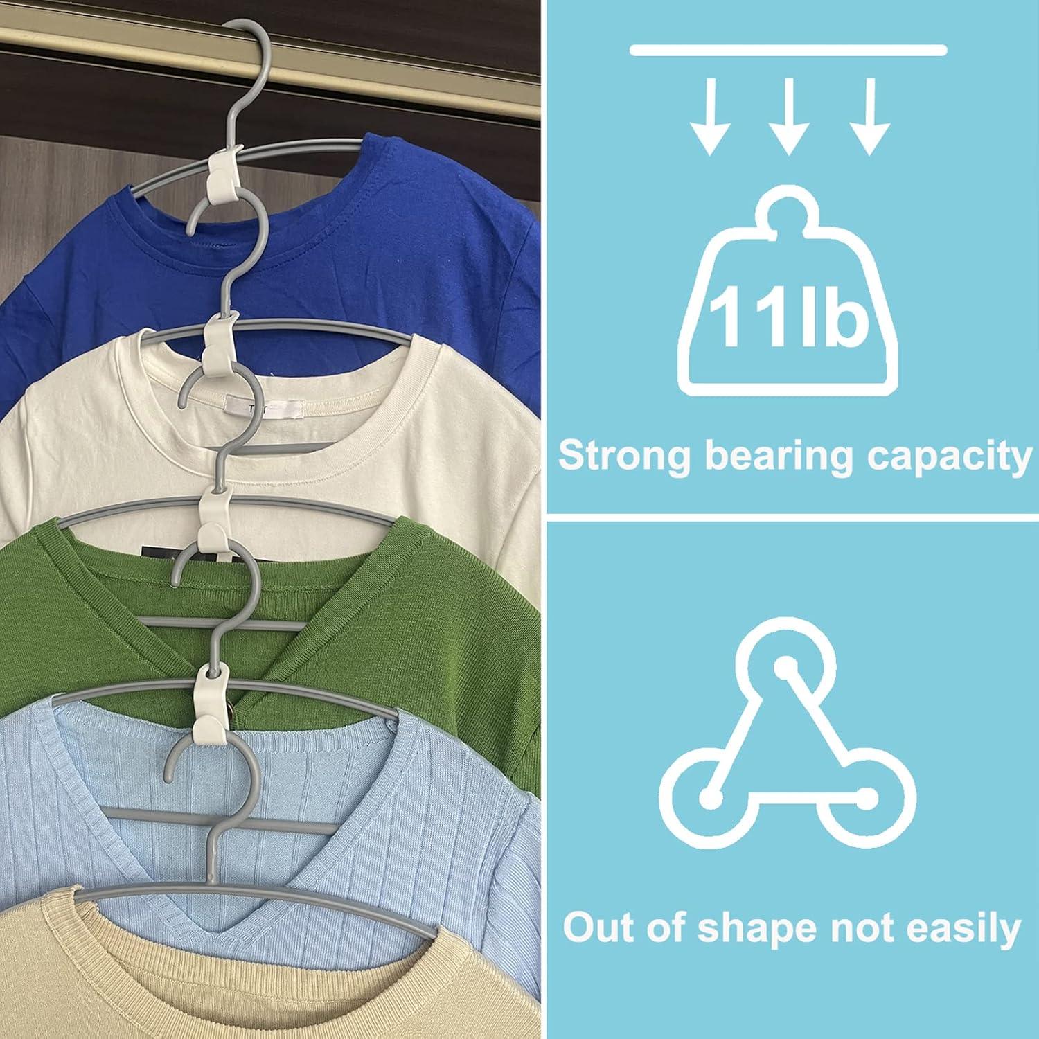 Ganchos Conectores para Perchas Yasowdkel - 50 Pcs Ahorra Espacio