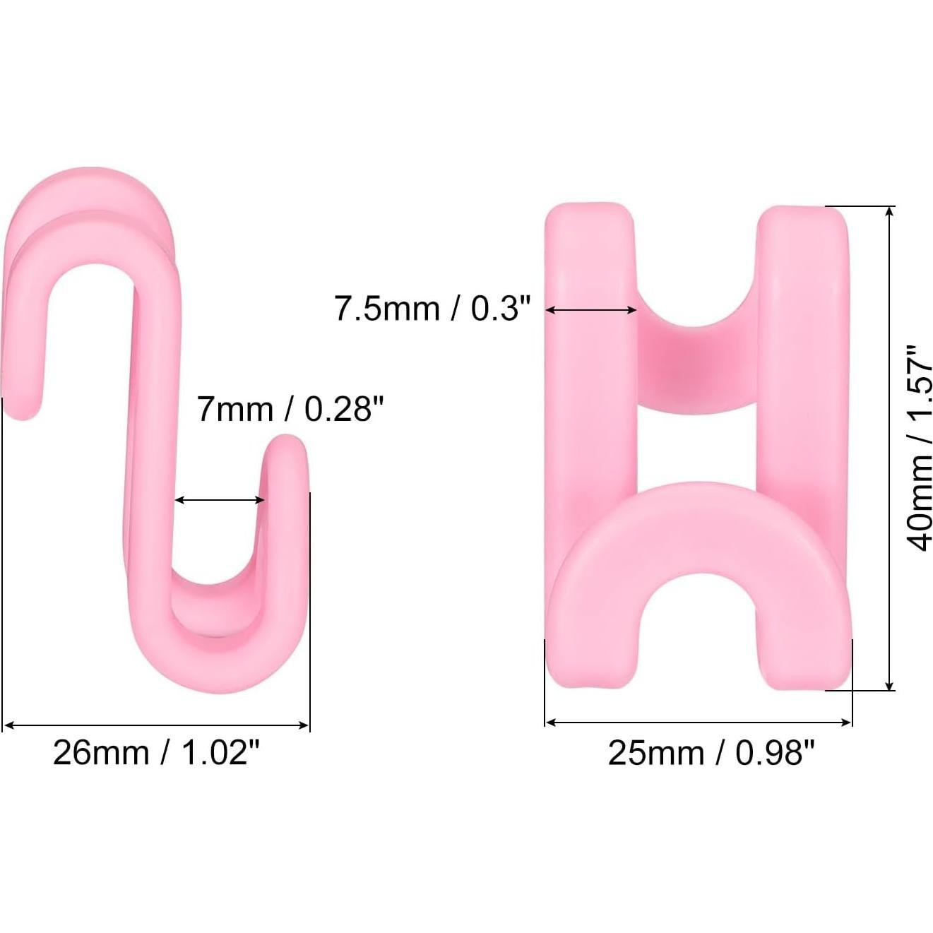 Ganchos Conectores de Percha uxcell 20 Piezas ABS Rosa