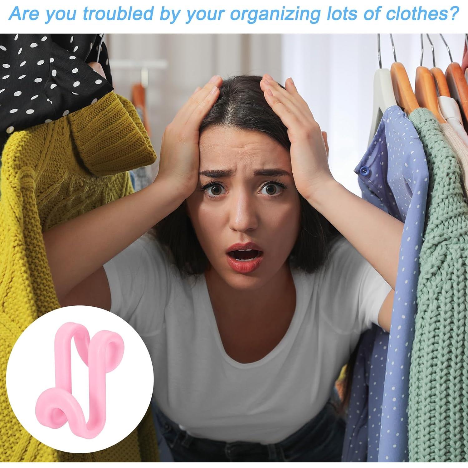 Ganchos Conectores de Percha uxcell 20 Piezas ABS Rosa