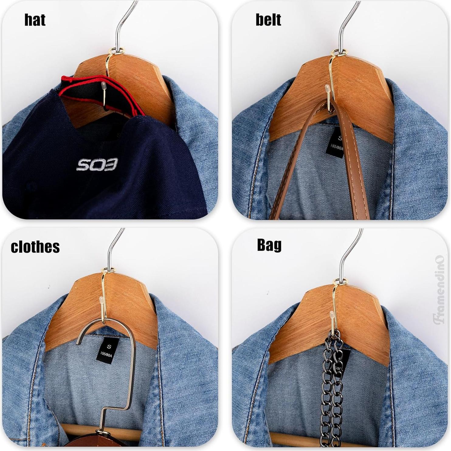 Ganchos Conector de Percha Framendino 50 Piezas Oro Metal