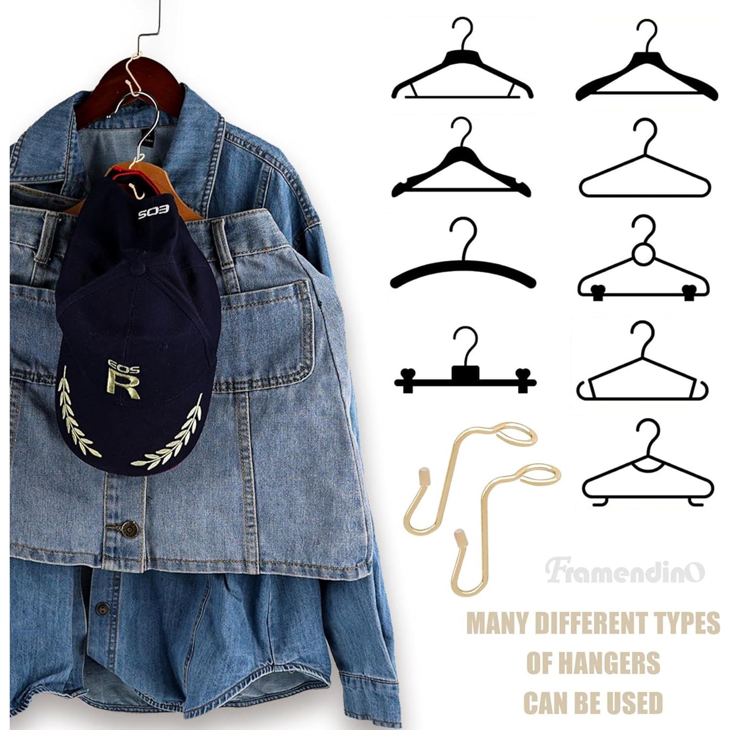 Ganchos Conector de Percha Framendino 50 Piezas Oro Metal