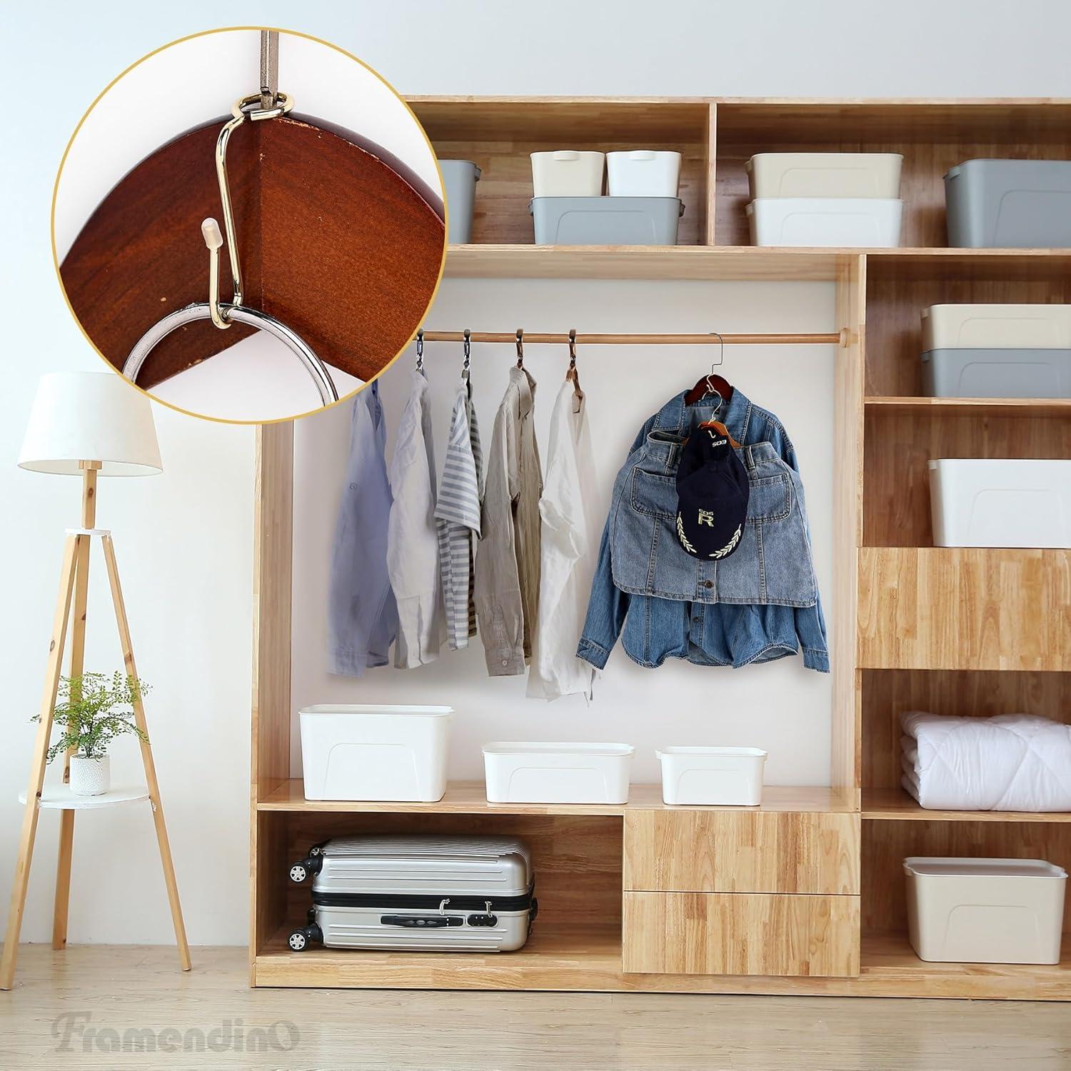 Ganchos Conector de Percha Framendino 50 Piezas Oro Metal