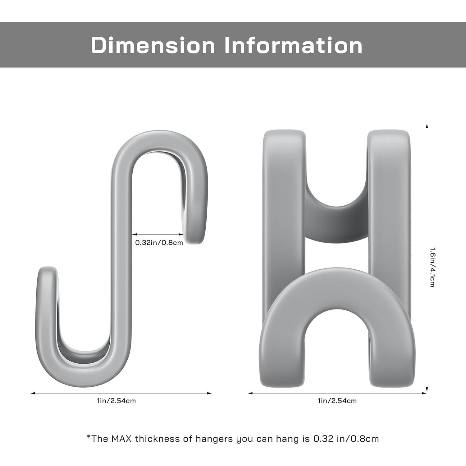 Ganchos Conectores Grises Tinfol 100 Piezas para Closet