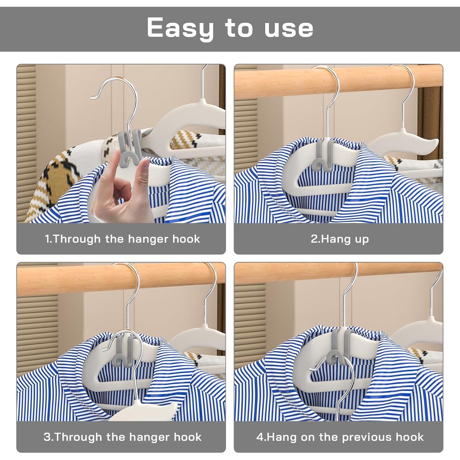 Ganchos Conectores Grises Tinfol 100 Piezas para Closet