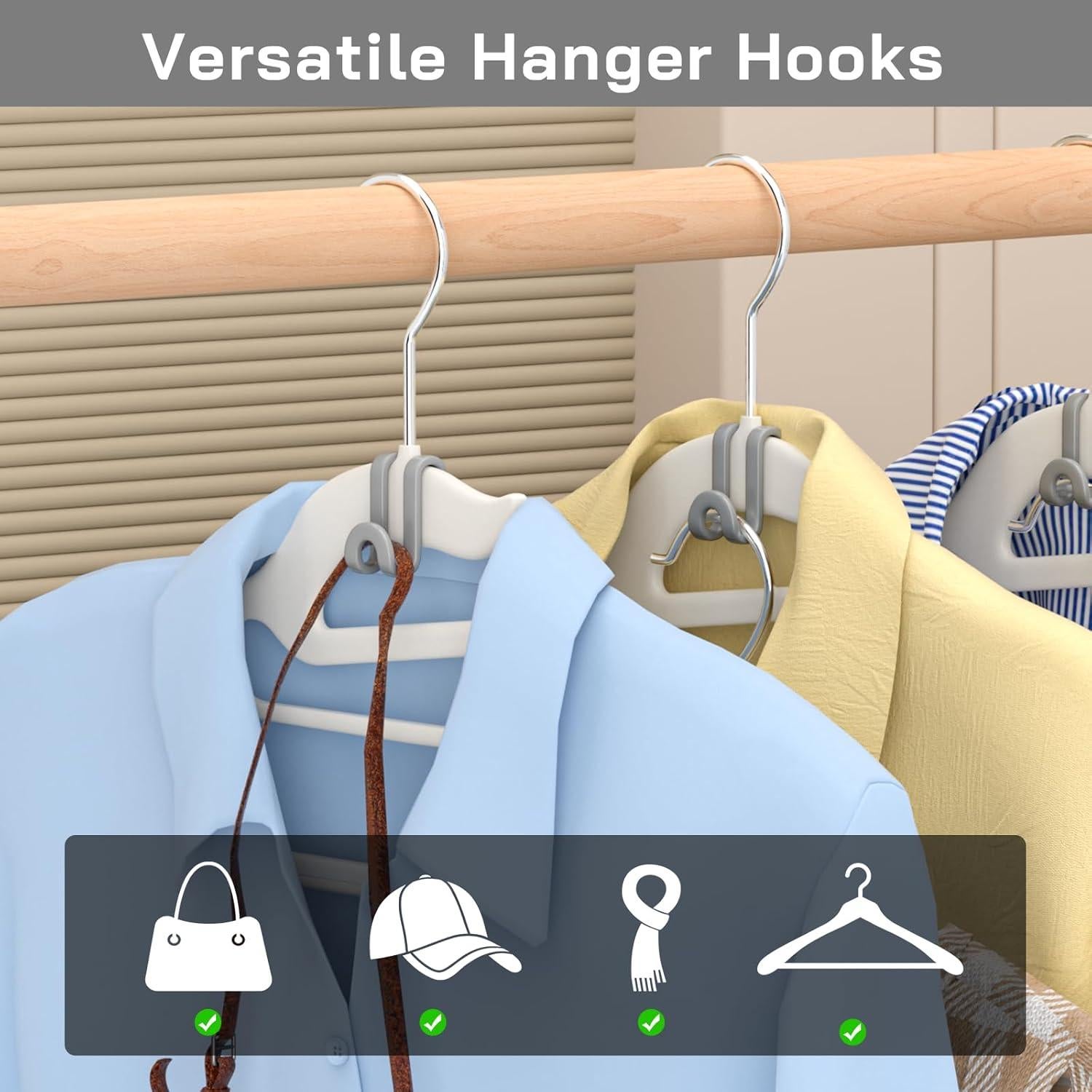 Ganchos Conectores Grises Tinfol 100 Piezas para Closet