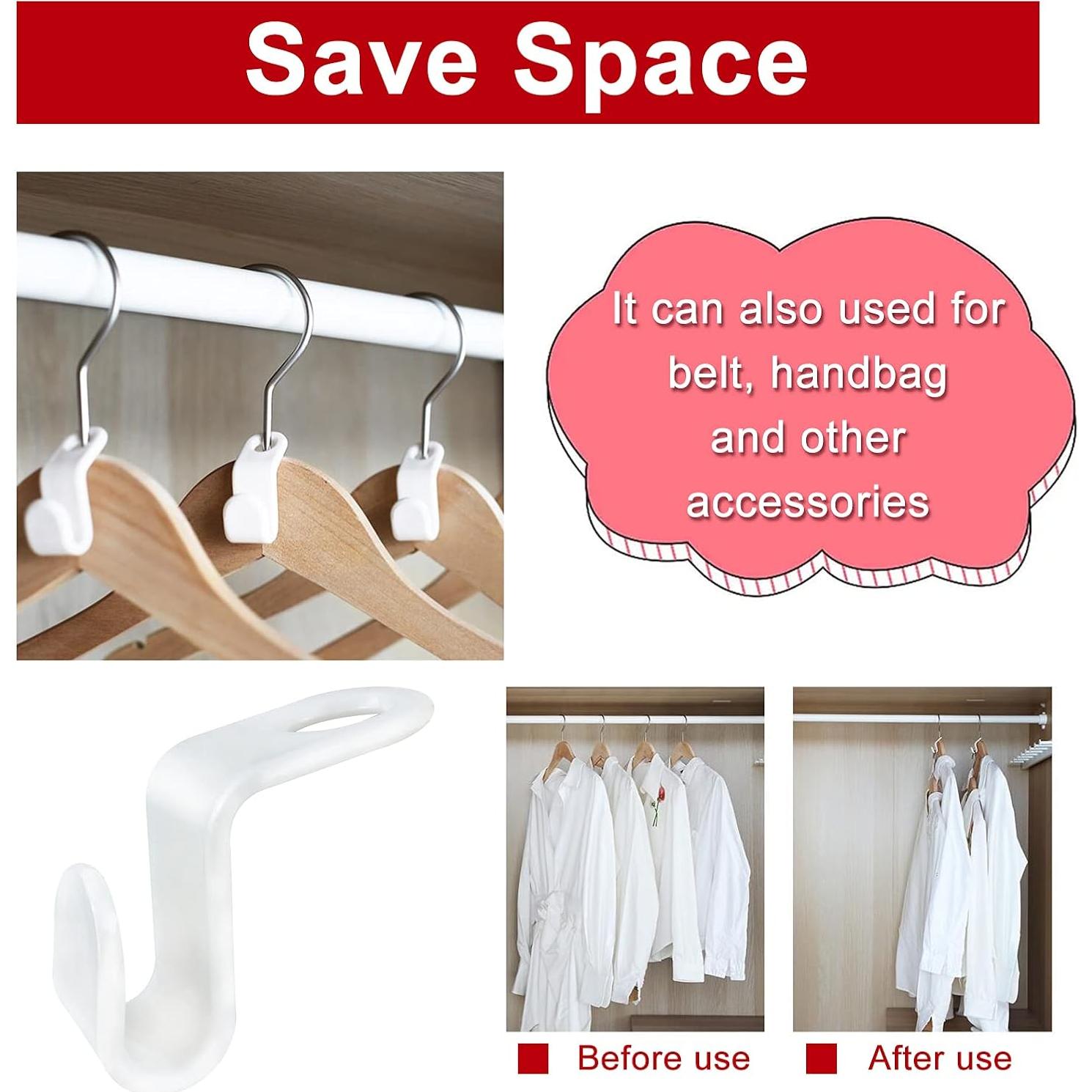 Ganchos Conectores para Perchas Andiker 40 Pcs Blanco Ahorra Espacio