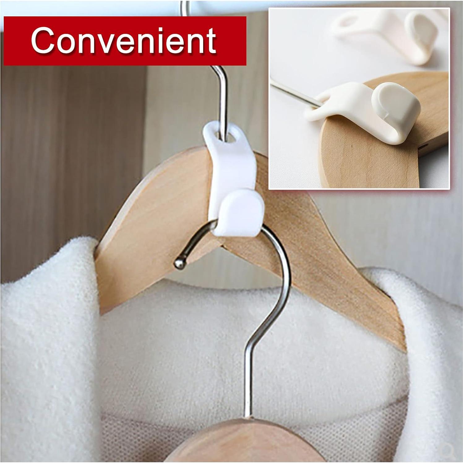 Ganchos Conectores para Perchas Andiker 40 Pcs Blanco Ahorra Espacio