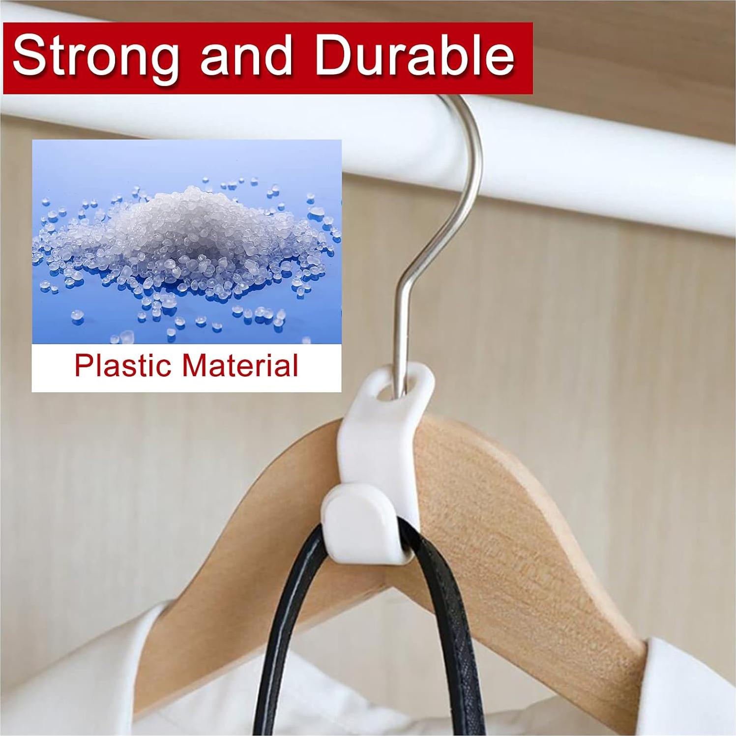 Ganchos Conectores para Perchas Andiker 40 Pcs Blanco Ahorra Espacio