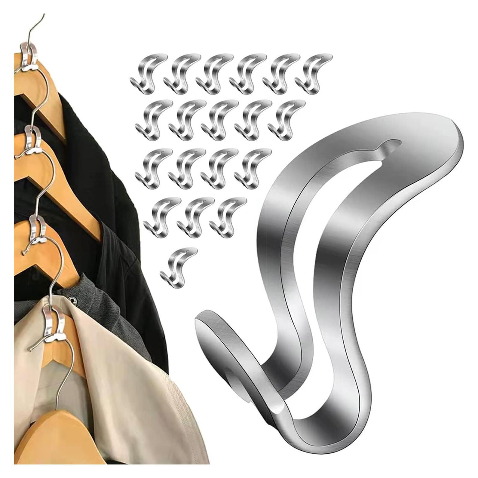 Ganchos Conectores de Perchas Pyoimmne - Acero Inoxidable 20PC