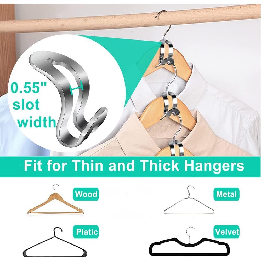 Ganchos Conectores de Perchas Pyoimmne - Acero Inoxidable 20PC