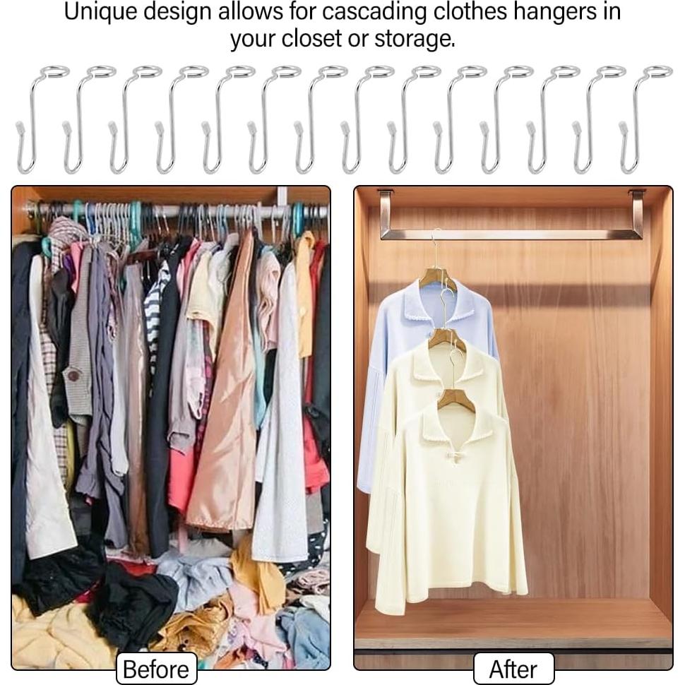 50 Ganchos Conector de Percha TLPCRKI Acero Inoxidable