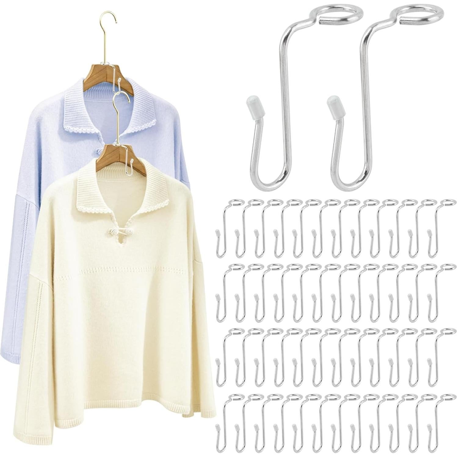 50 Ganchos Conector de Percha TLPCRKI Acero Inoxidable