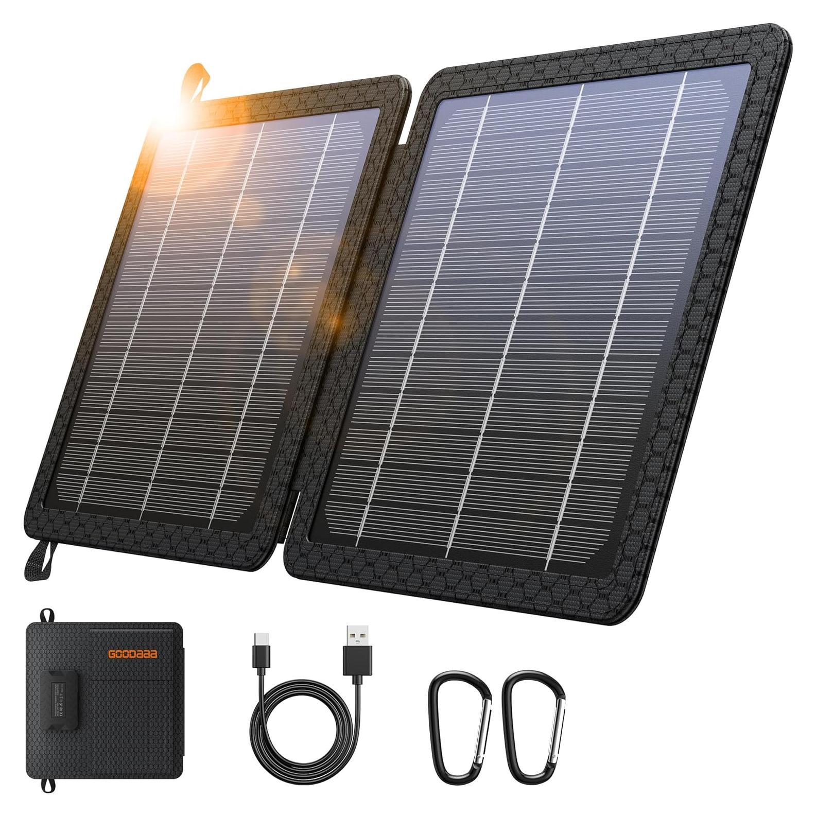 Cargador Solar GOODaaa 10W Plegable USB Duales Impermeable