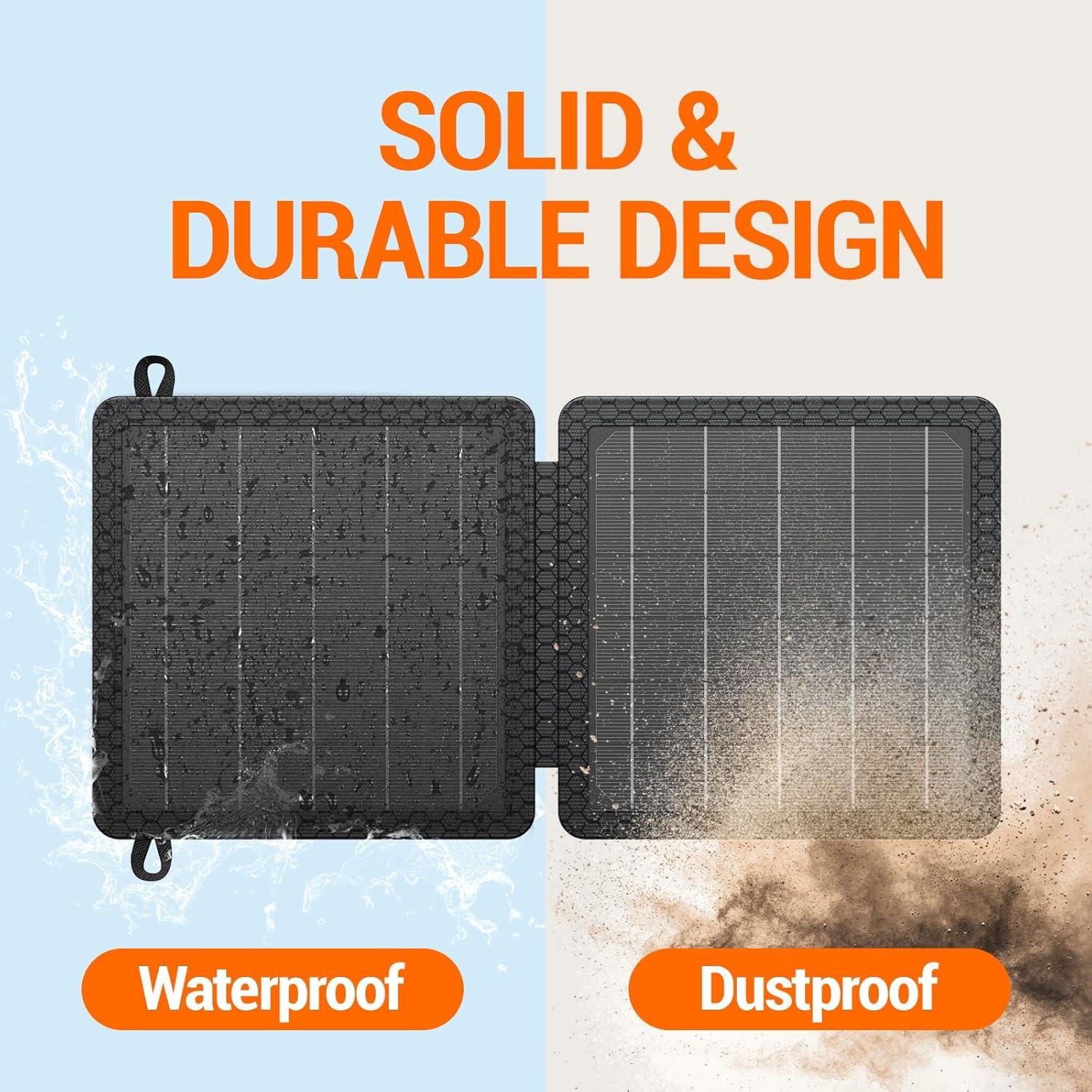 Cargador Solar GOODaaa 10W Plegable USB Duales Impermeable