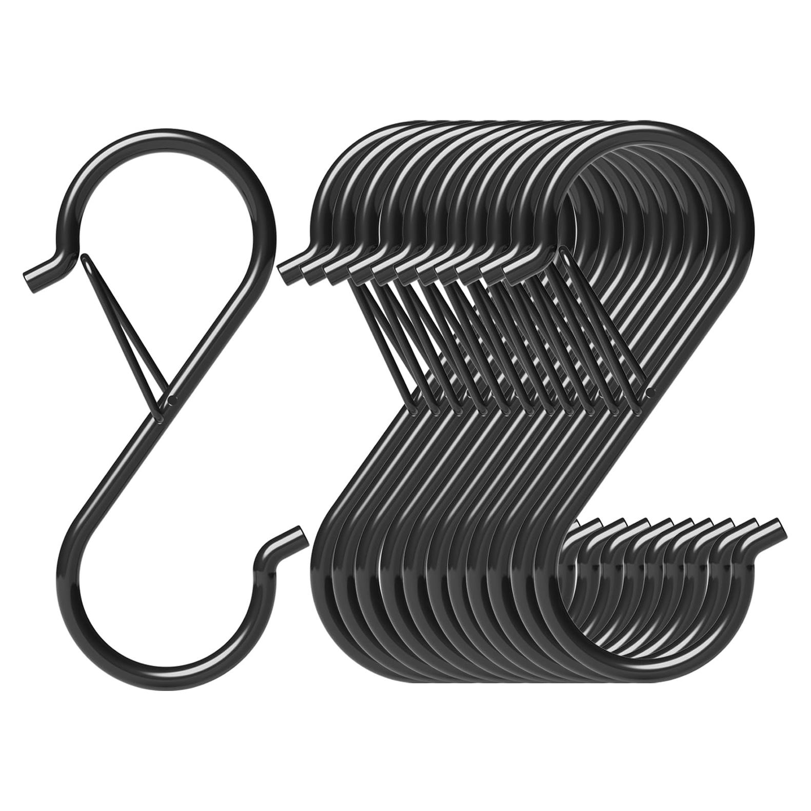 Paquete de 12 Ganchos en S Newlia con Hebilla de Seguridad 8.9 cm