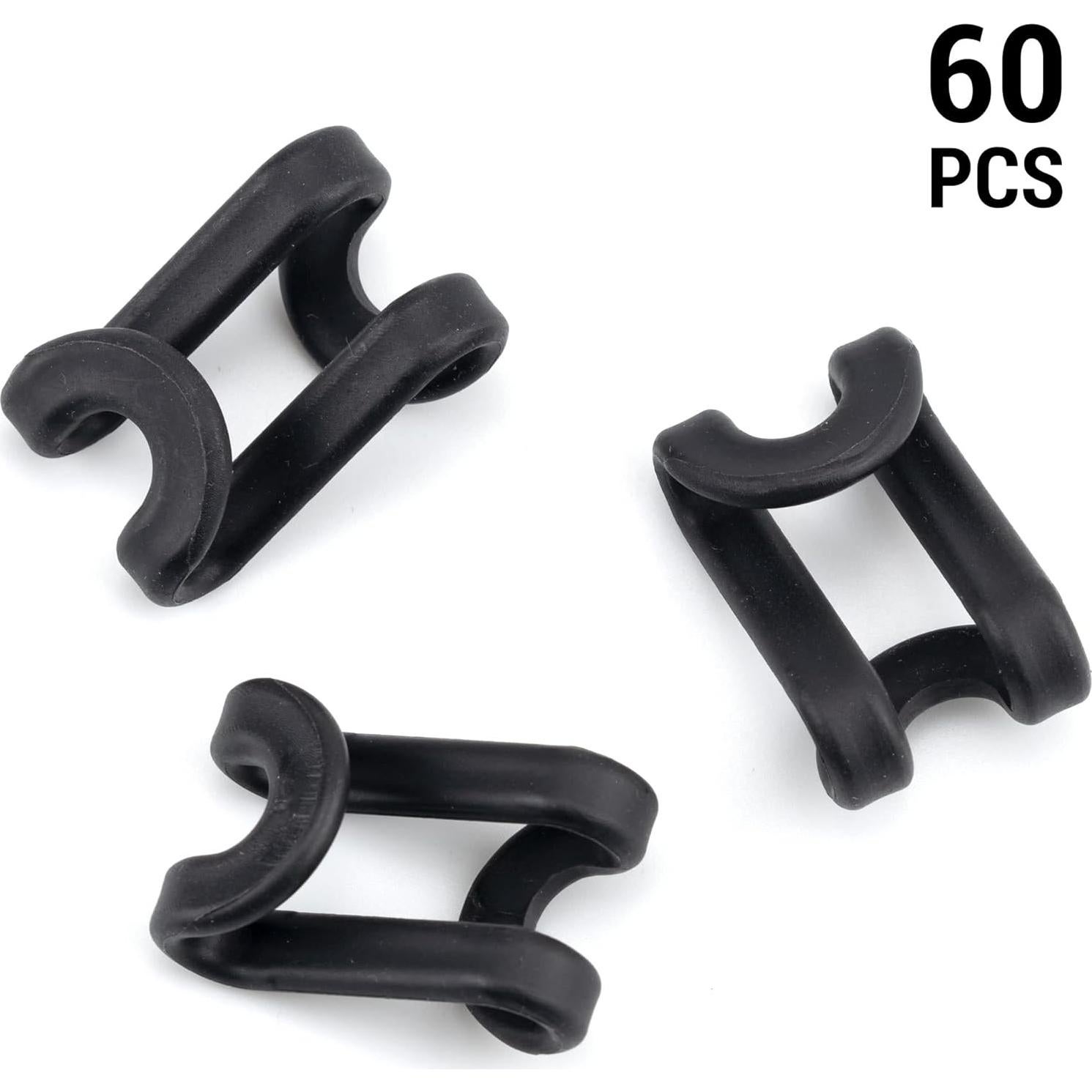 60 Ganchos Conectores en S IFAMIO para Perchas - Negro