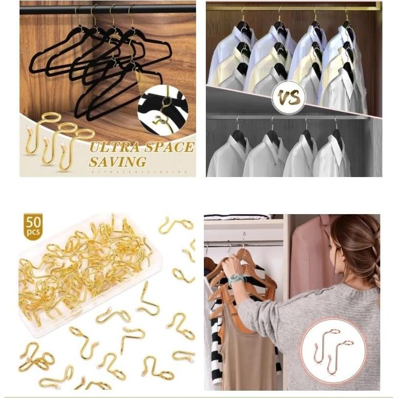 Ganchos Conectores de Perchas de Metal FAMSTURLON 50 Pzas Oro Rosa