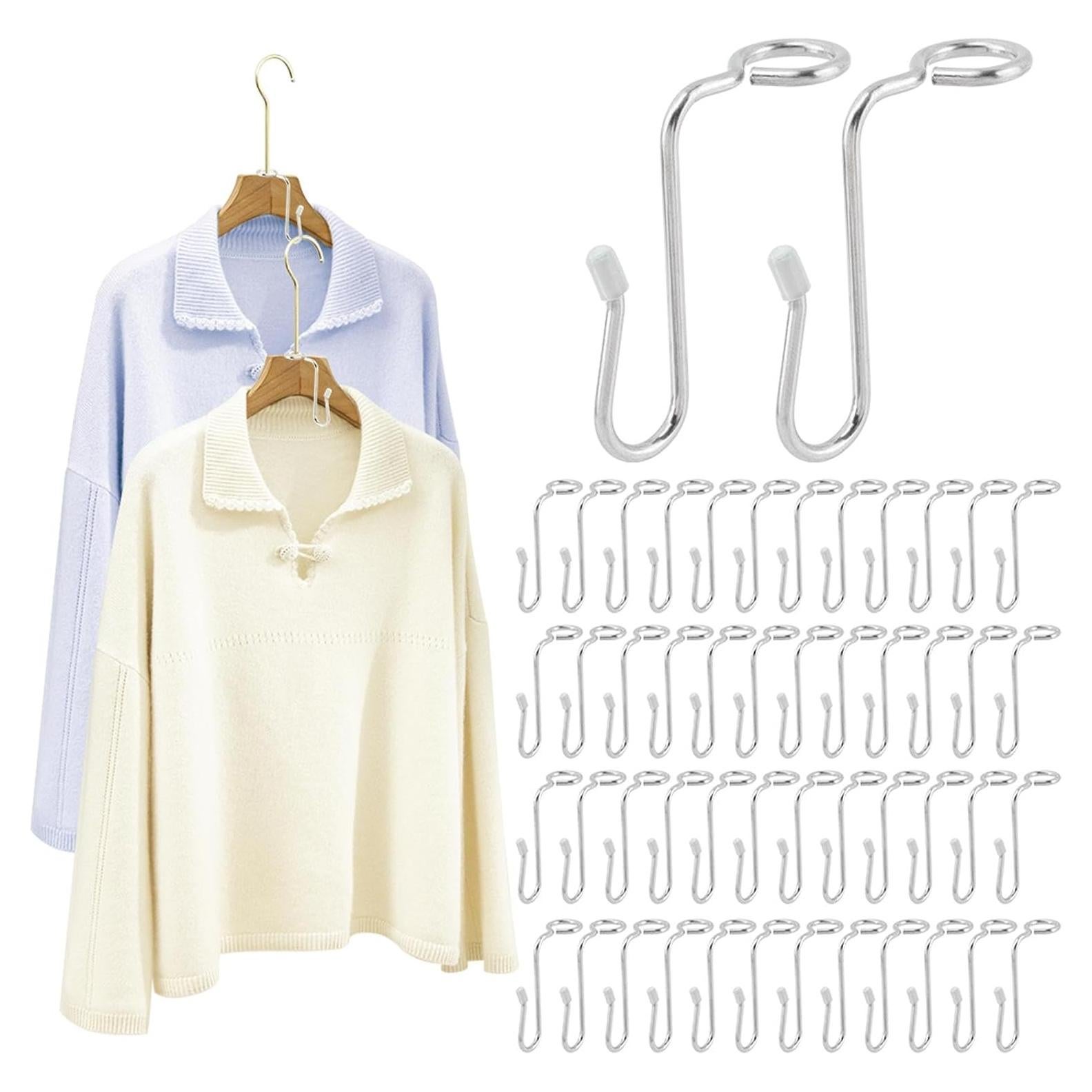 50 Ganchos Conectores Kakalote para Perchas - Ahorro de Espacio