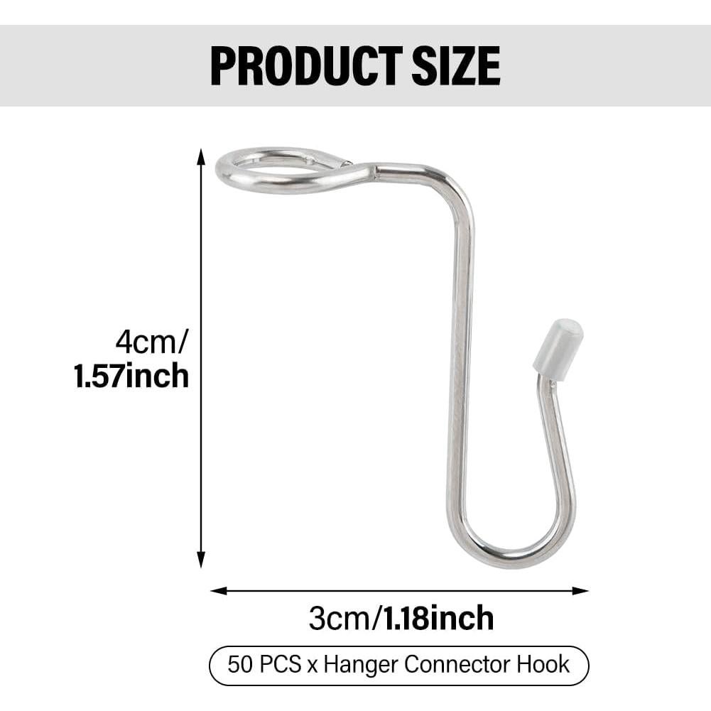50 Ganchos Conectores Kakalote para Perchas - Ahorro de Espacio