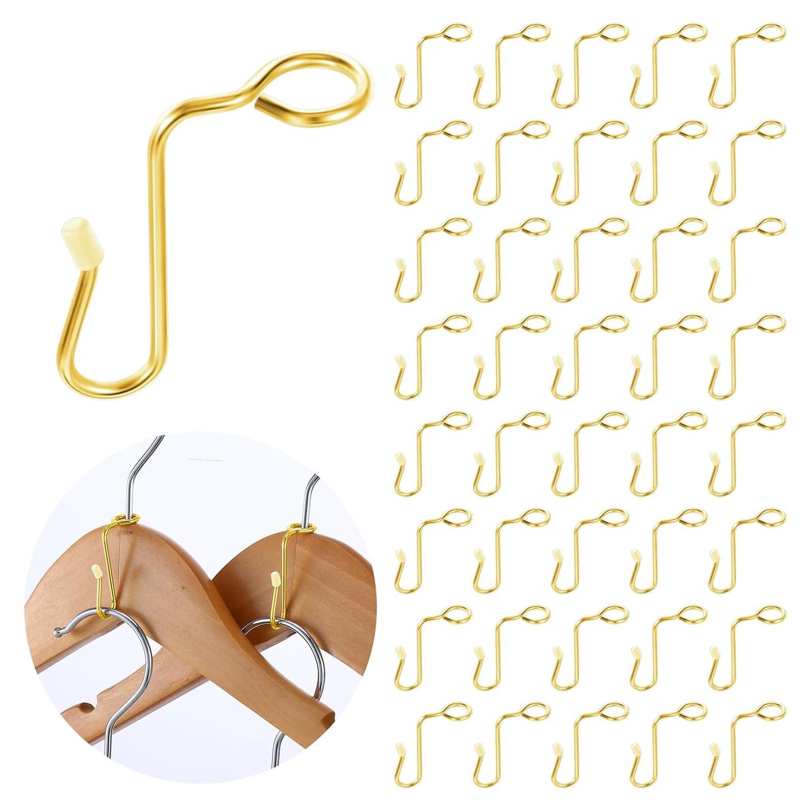 40 Ganchos Conectores de Percha Dorados CIATBYYJ Ahorra Espacio