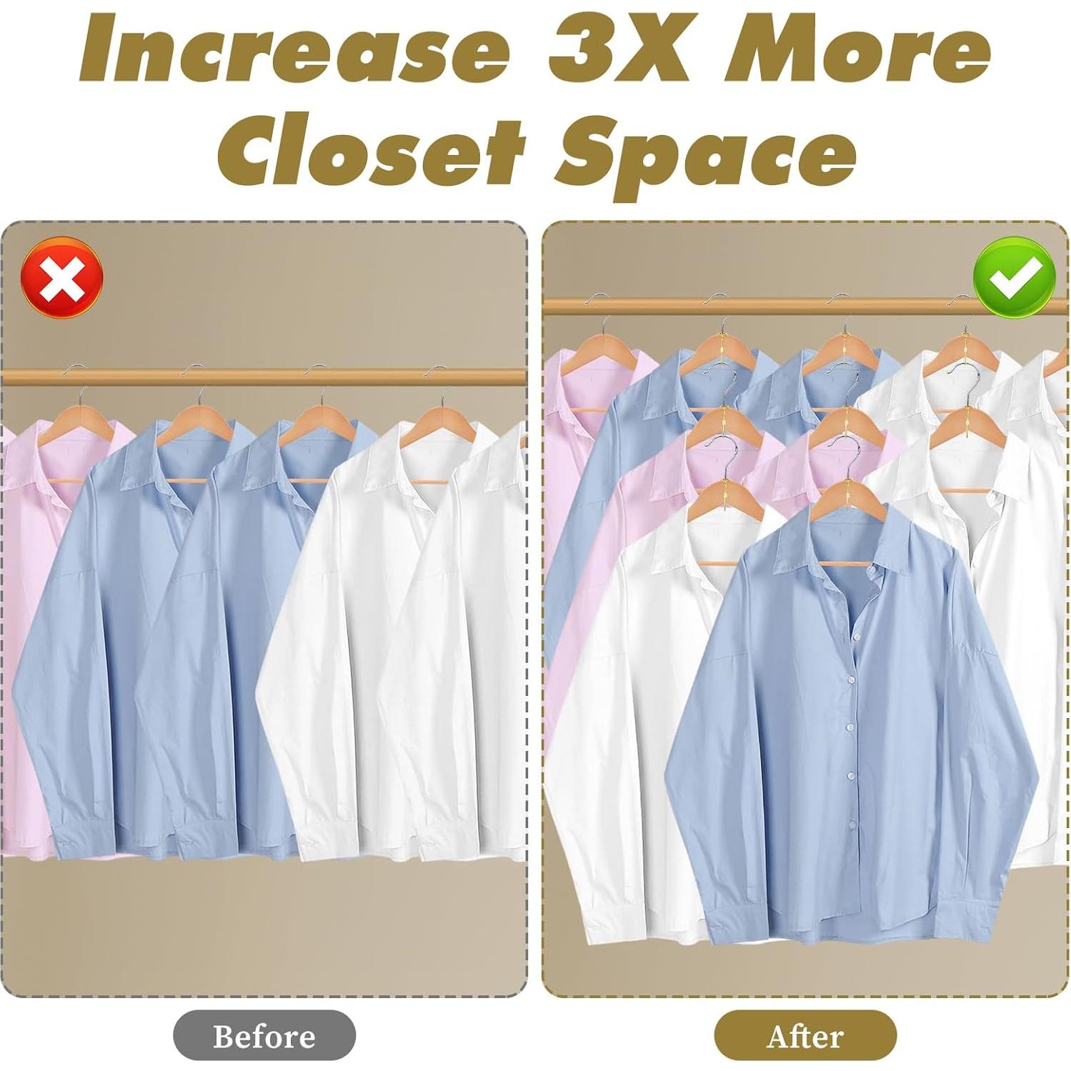 40 Ganchos Conectores de Percha Dorados CIATBYYJ Ahorra Espacio