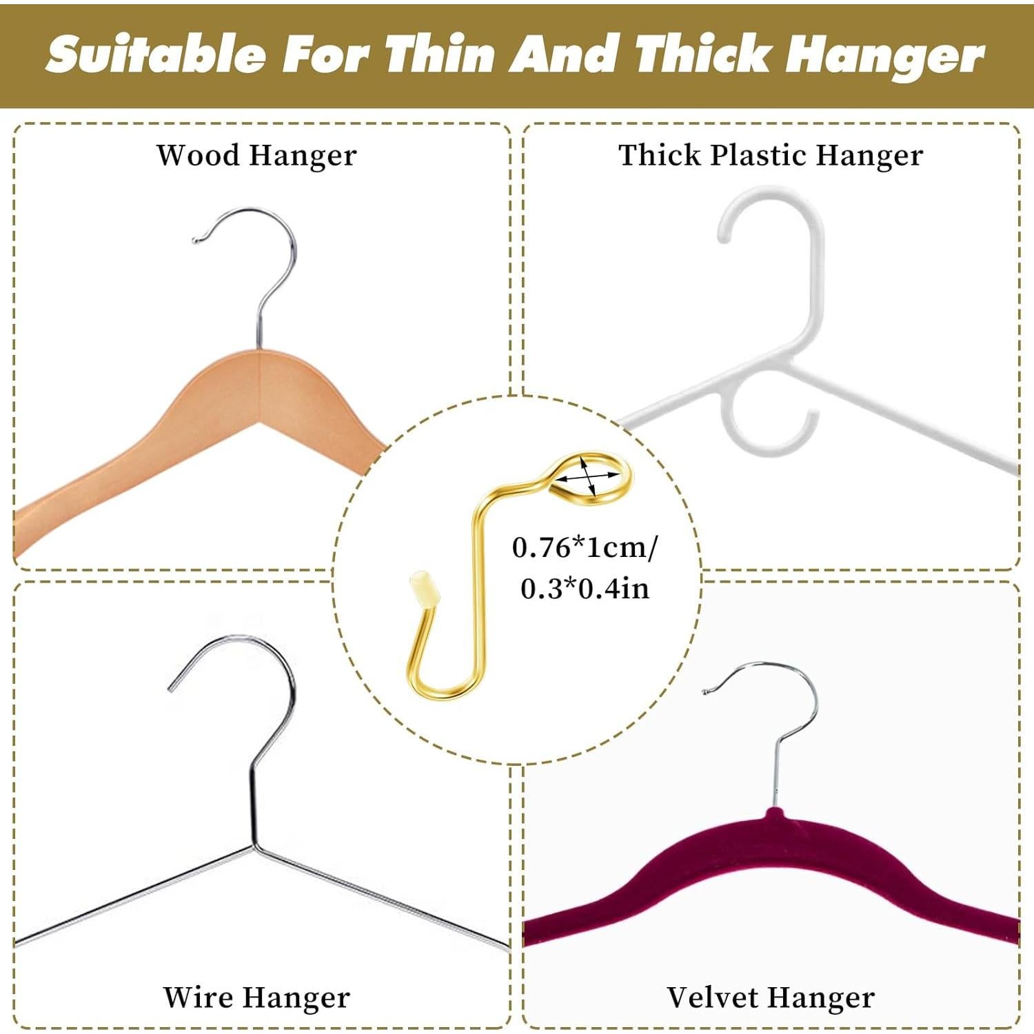 40 Ganchos Conectores de Percha Dorados CIATBYYJ Ahorra Espacio