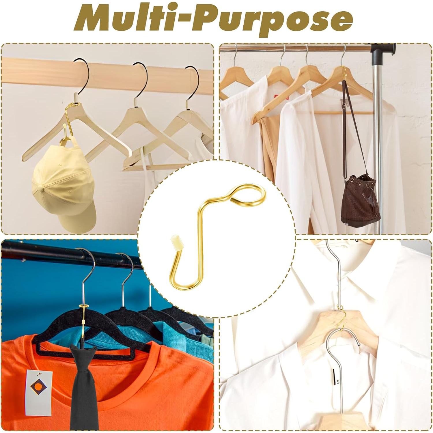 40 Ganchos Conectores de Percha Dorados CIATBYYJ Ahorra Espacio