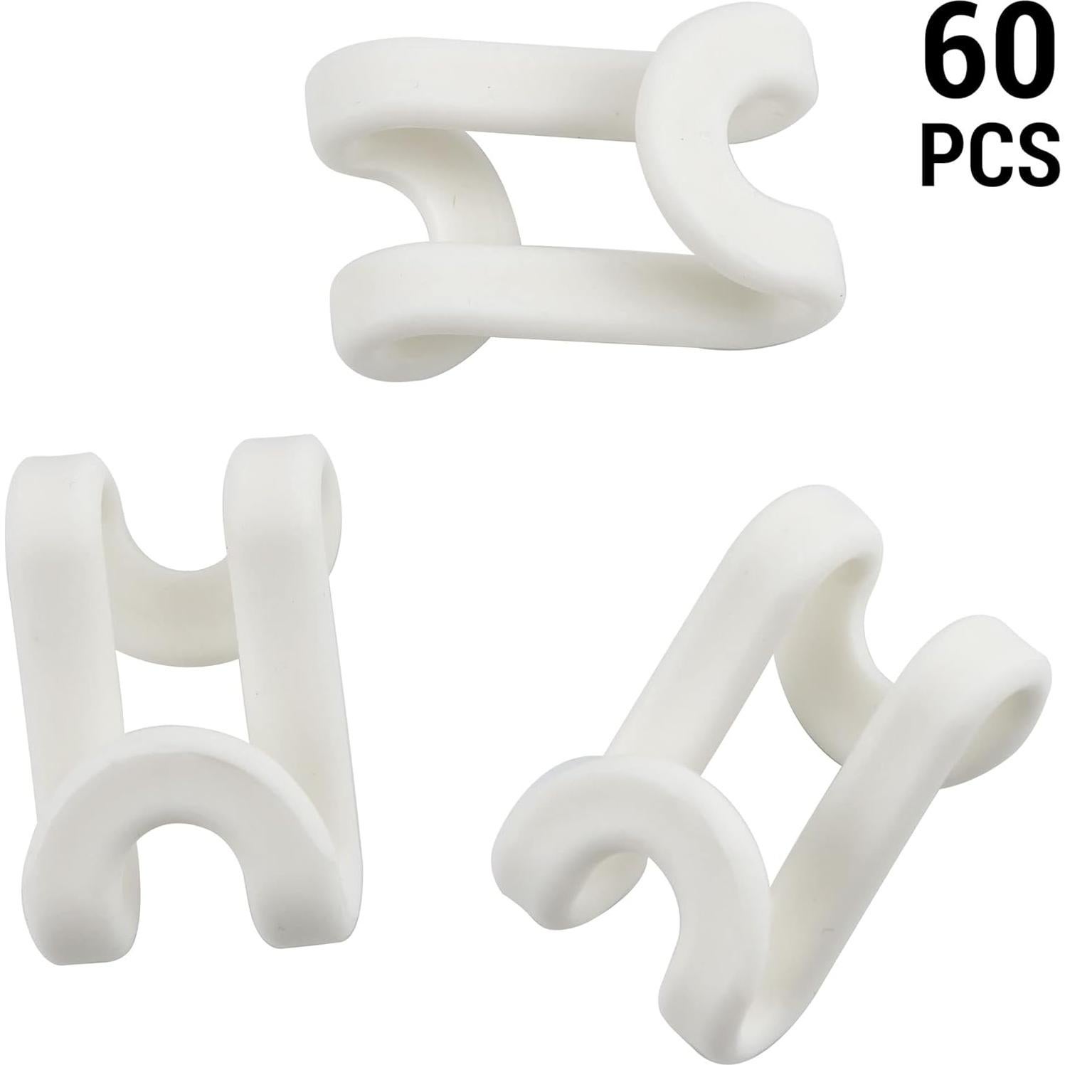 60 Ganchos Conectores en S IFAMIO para Perchas - Organizador Blanco
