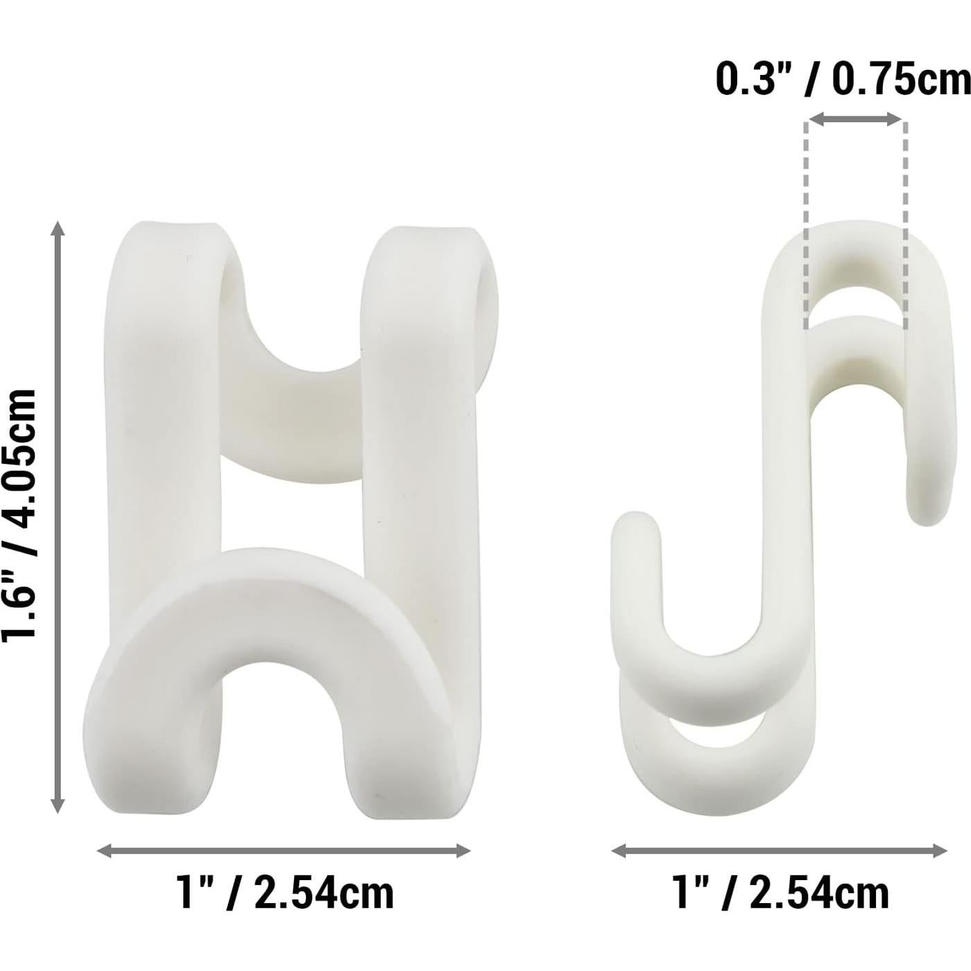60 Ganchos Conectores en S IFAMIO para Perchas - Organizador Blanco