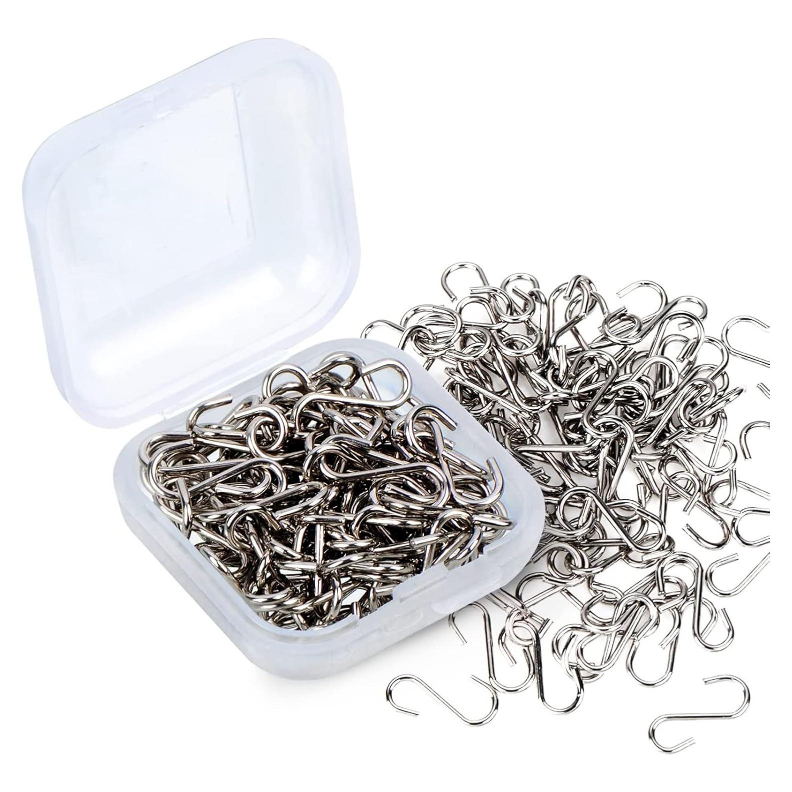 100 Ganchos en S Pequeños Shappy para Colgar Joyería Plata