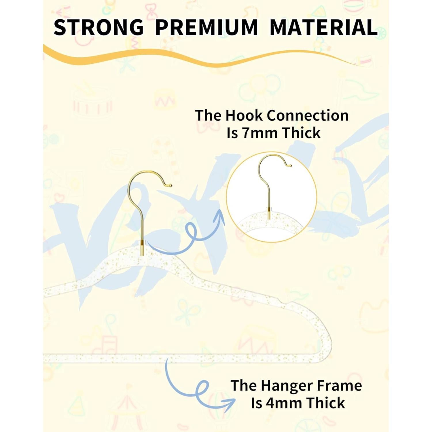 Perchas para Niños HGYZE 50pcs Transparentes con Ganchos